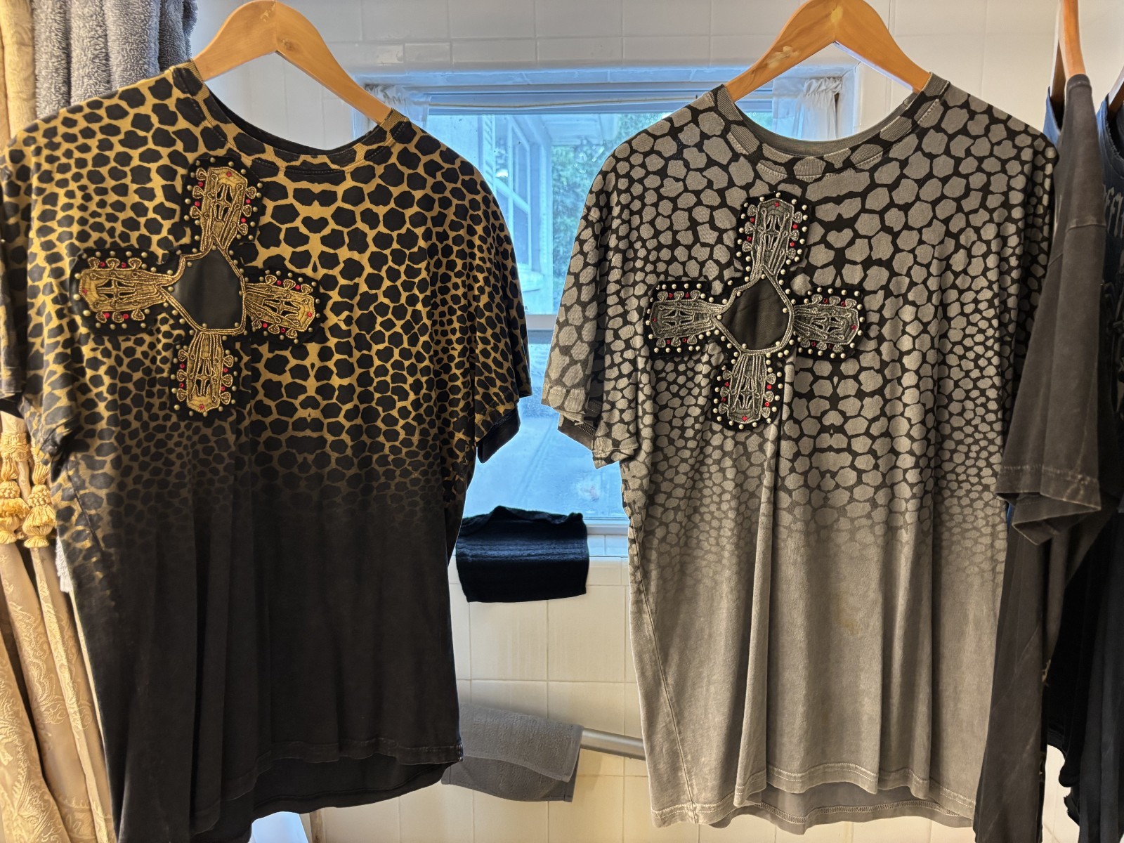 Very Rare Doctrine Shirt Bedazzled Rock and Roll Guitar Girl Large Black