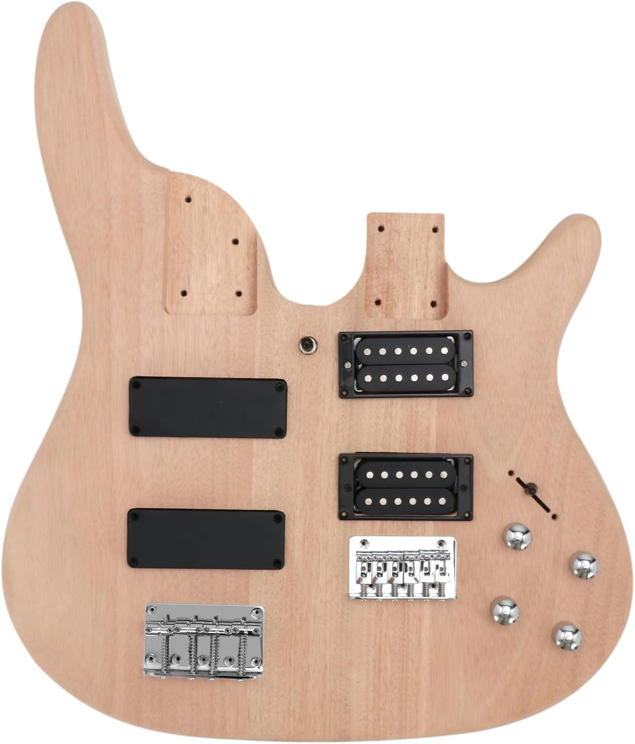 Double Neck DIY Electric Guitar Bass Kit 6-String 4-String Mahogany Build