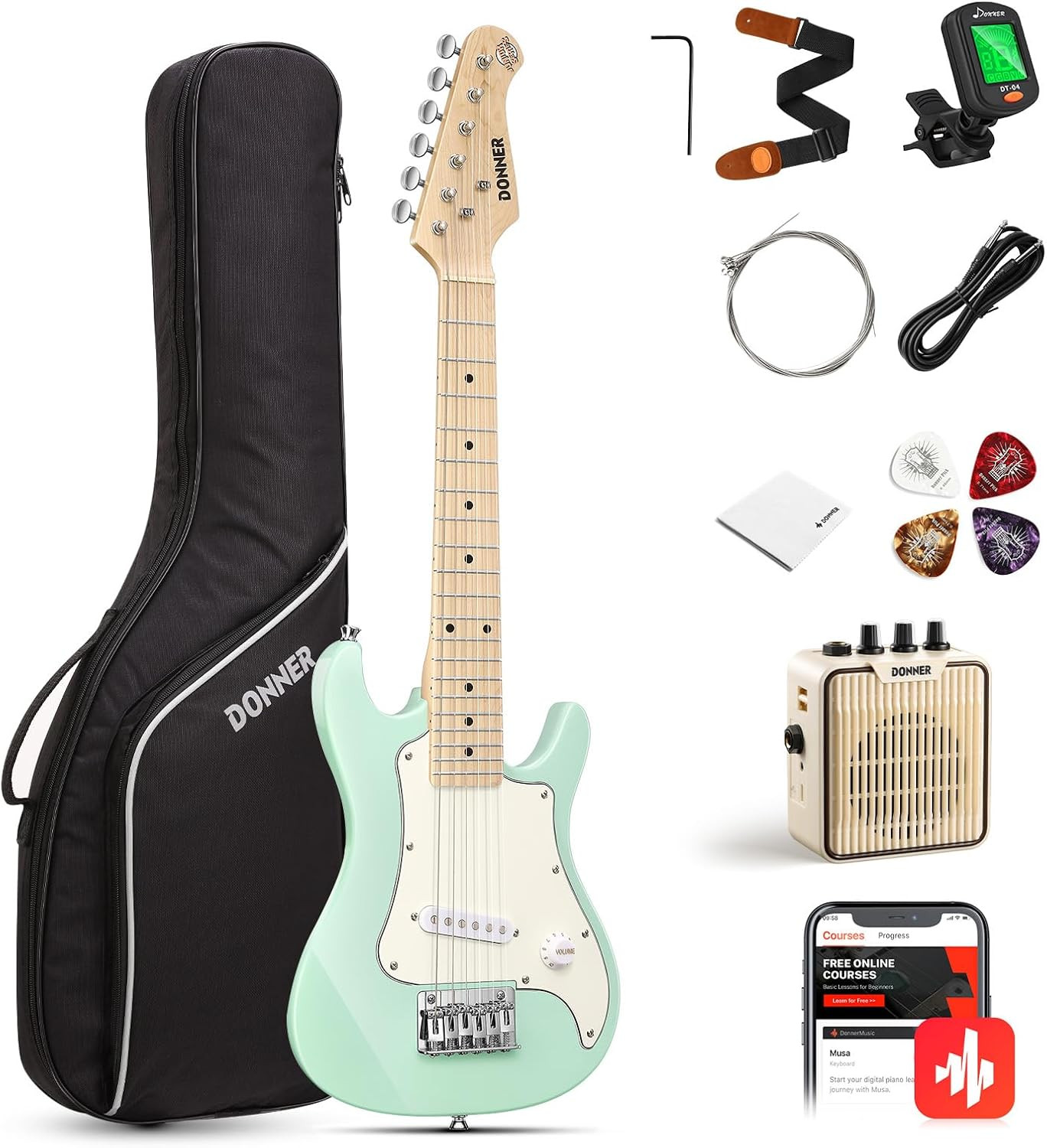 30 Inch Junior Electric Guitar Beginner Kit ST Style Mini Electric Guitar Starte
