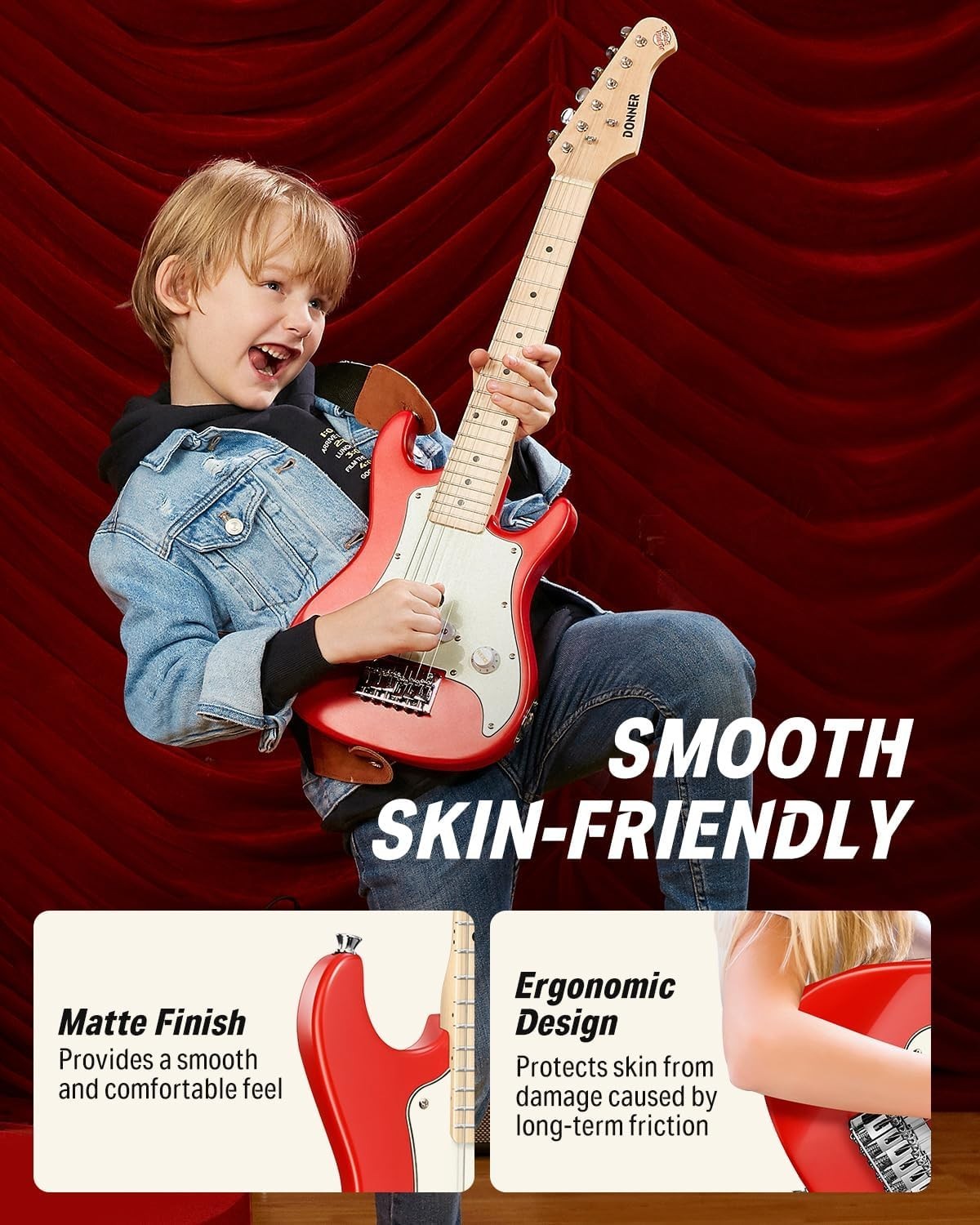30 Inch Kids Electric Guitar Beginner Kit ST-Style Red | Mini Electric Guitar…