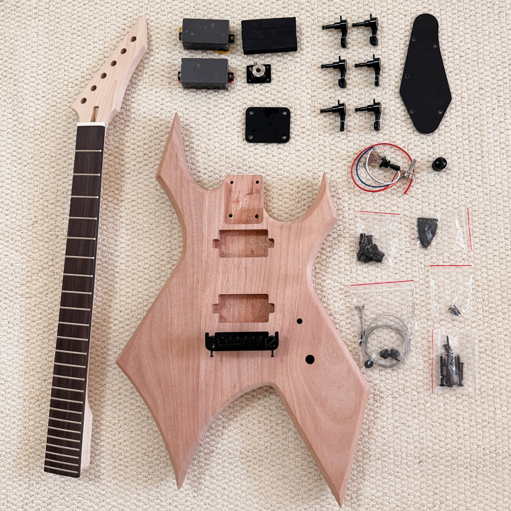 DIY 6-strings BC Rich Warlock Electric Guitar Kit mahogany body BK part bolt-on