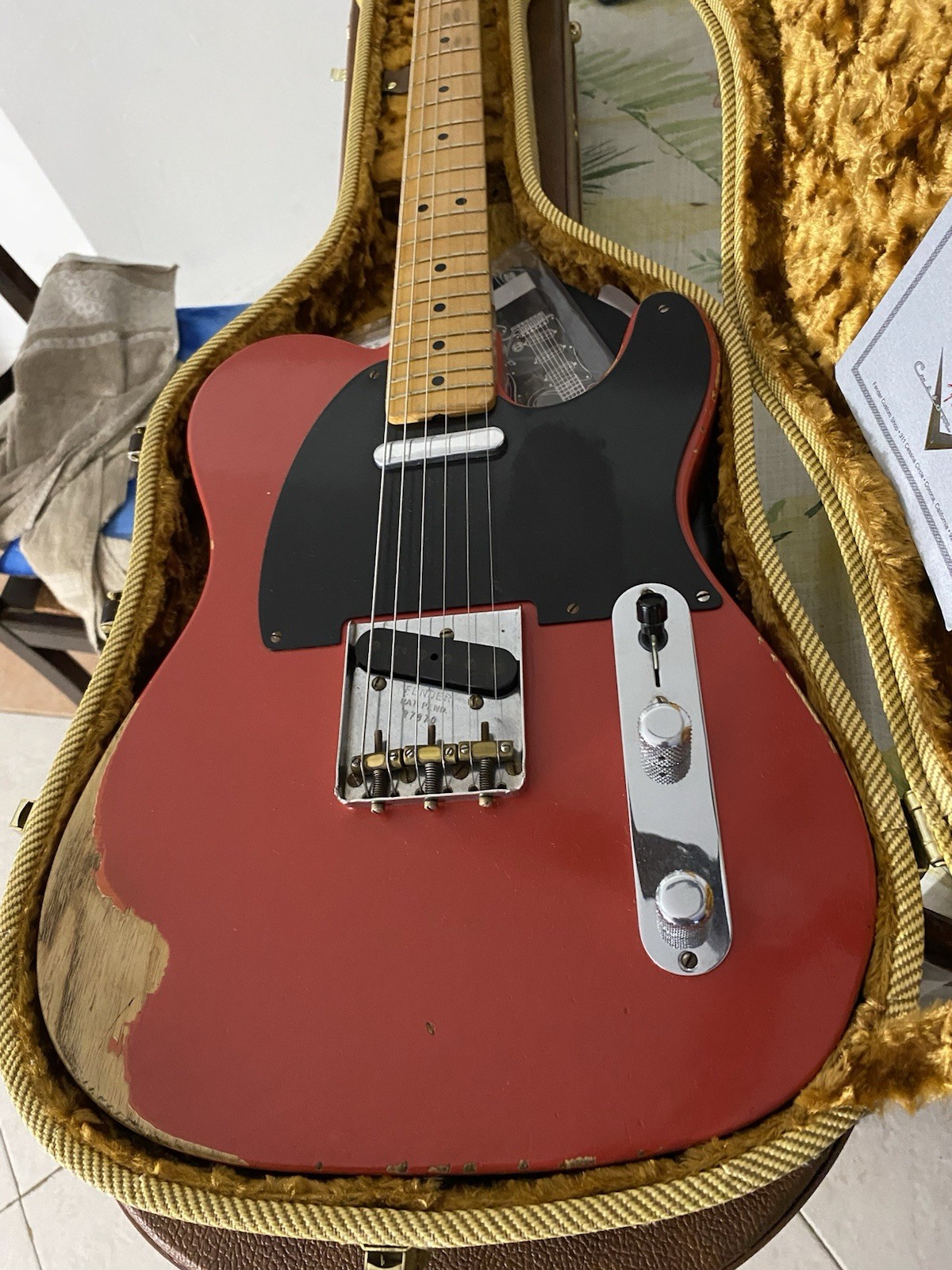 Fender Custom Shop 1951 Nocaster Relic Fiesta Red with original case