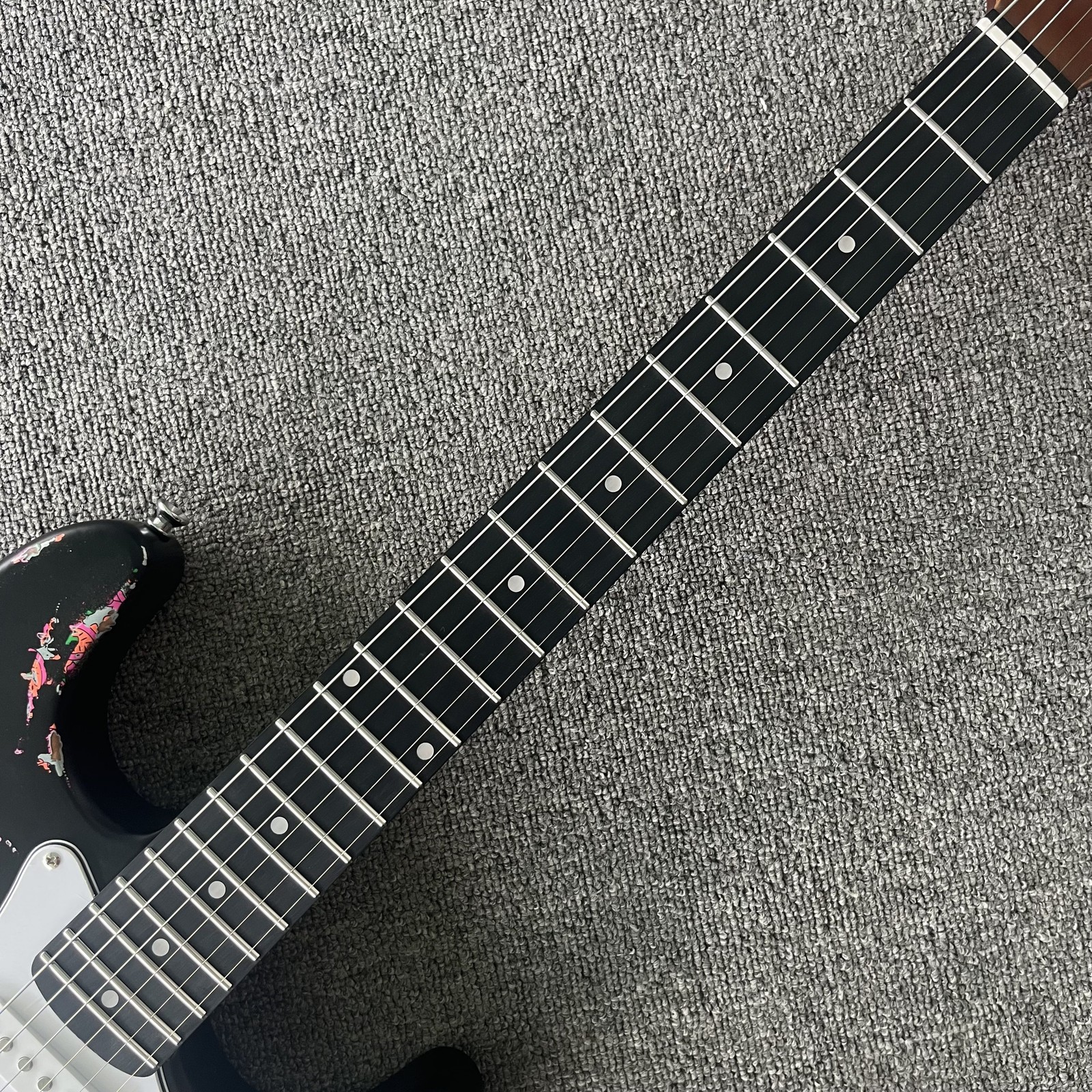 Aged black Paisl Electric Guitar Tremolo Chrome Part Maple neck new style fast