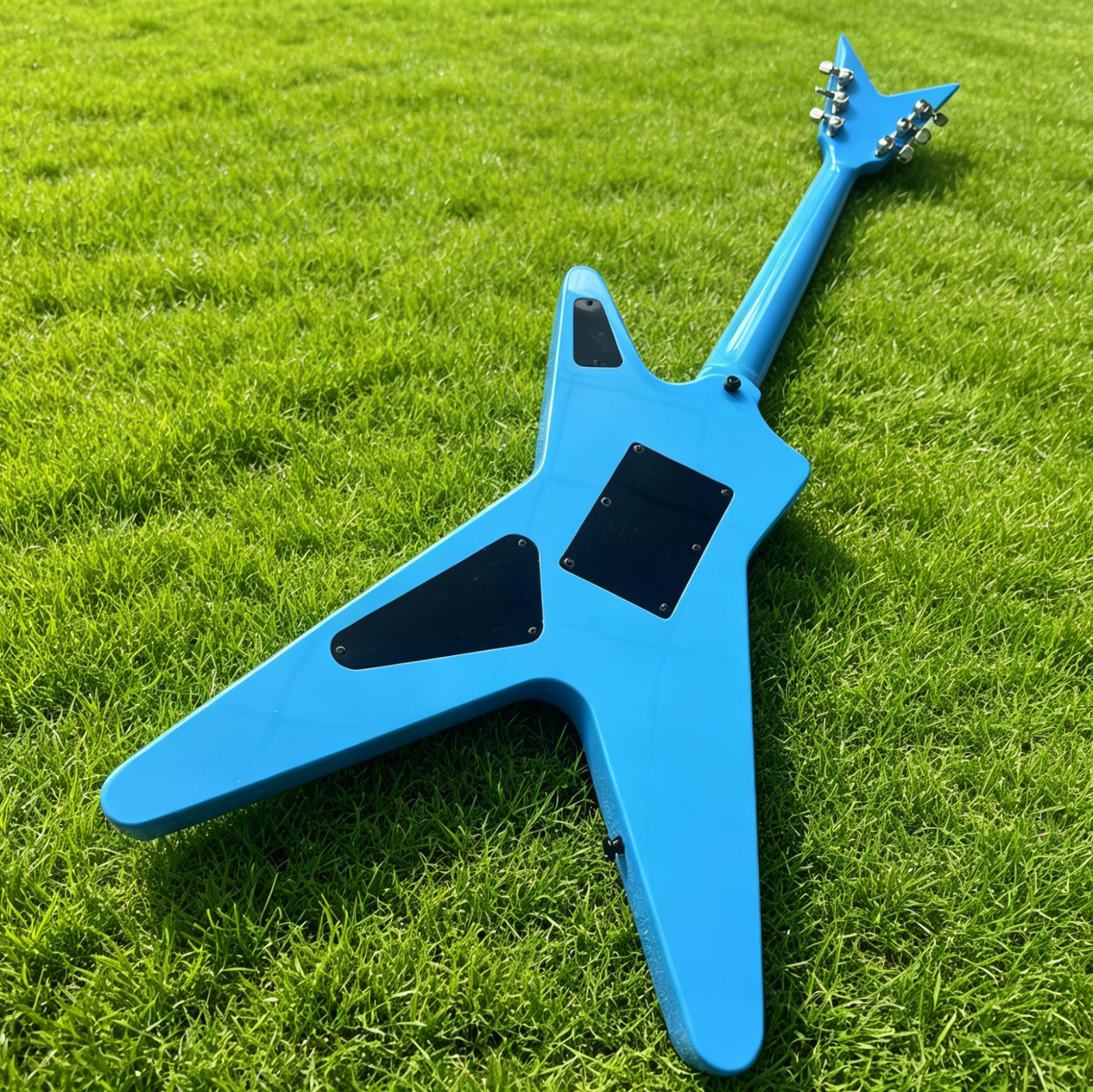 US warehouse Dimebag Dean Electric Guitar Blue Tremolo Bridge Black Hardware