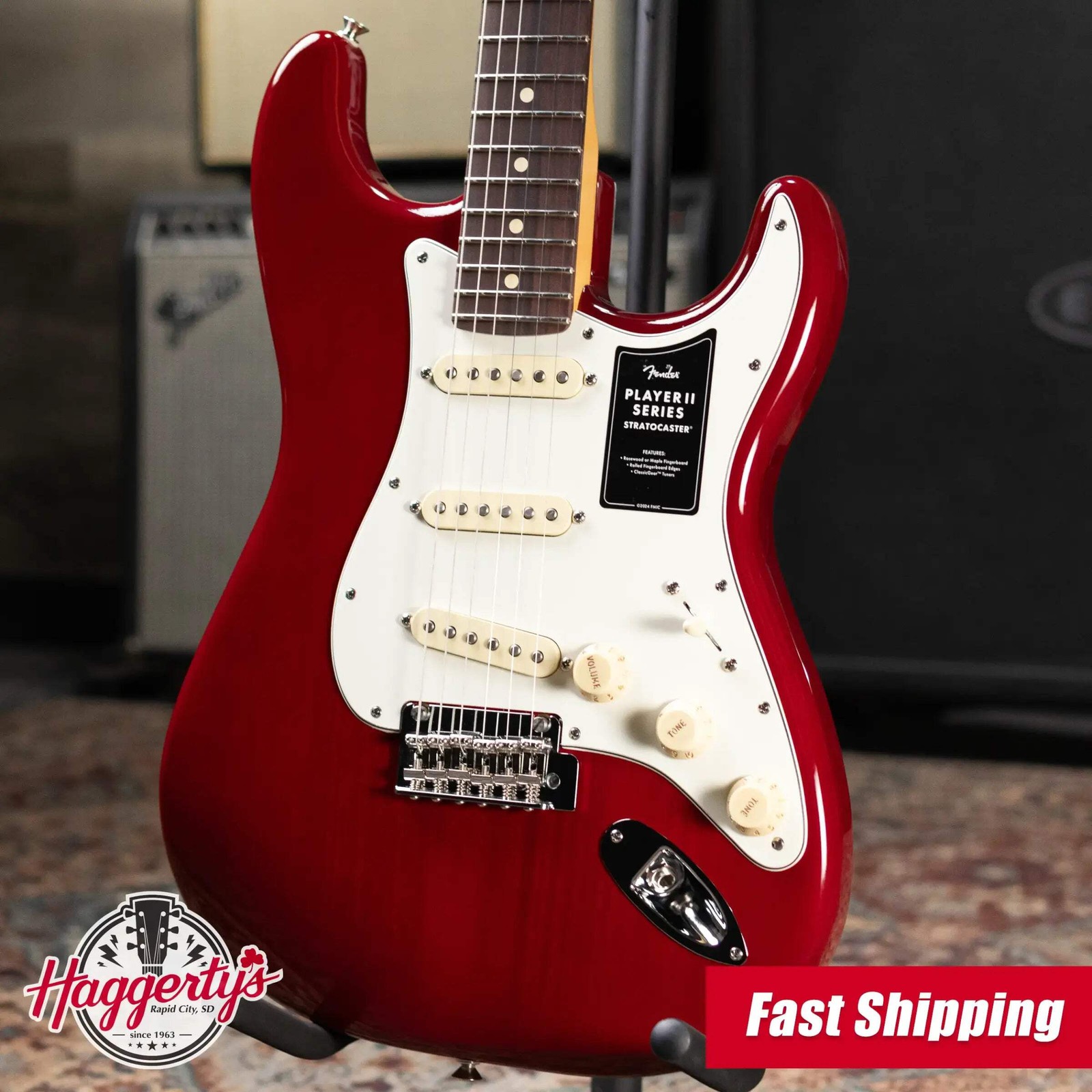 Fender Player II Stratocaster Electric Guitar – Transparent Cherry Burst