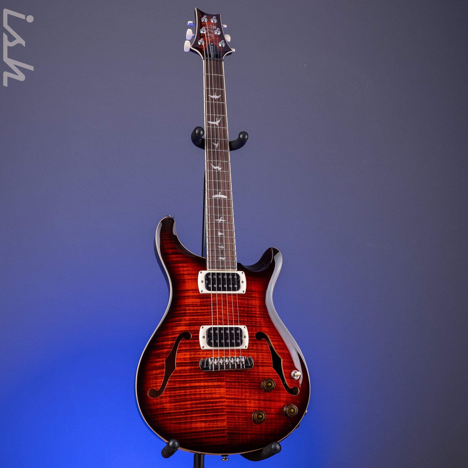 PRS SE Flat Back Hollowbody I Piezo *NEW MODEL* Orange Tiger Smokeburst
