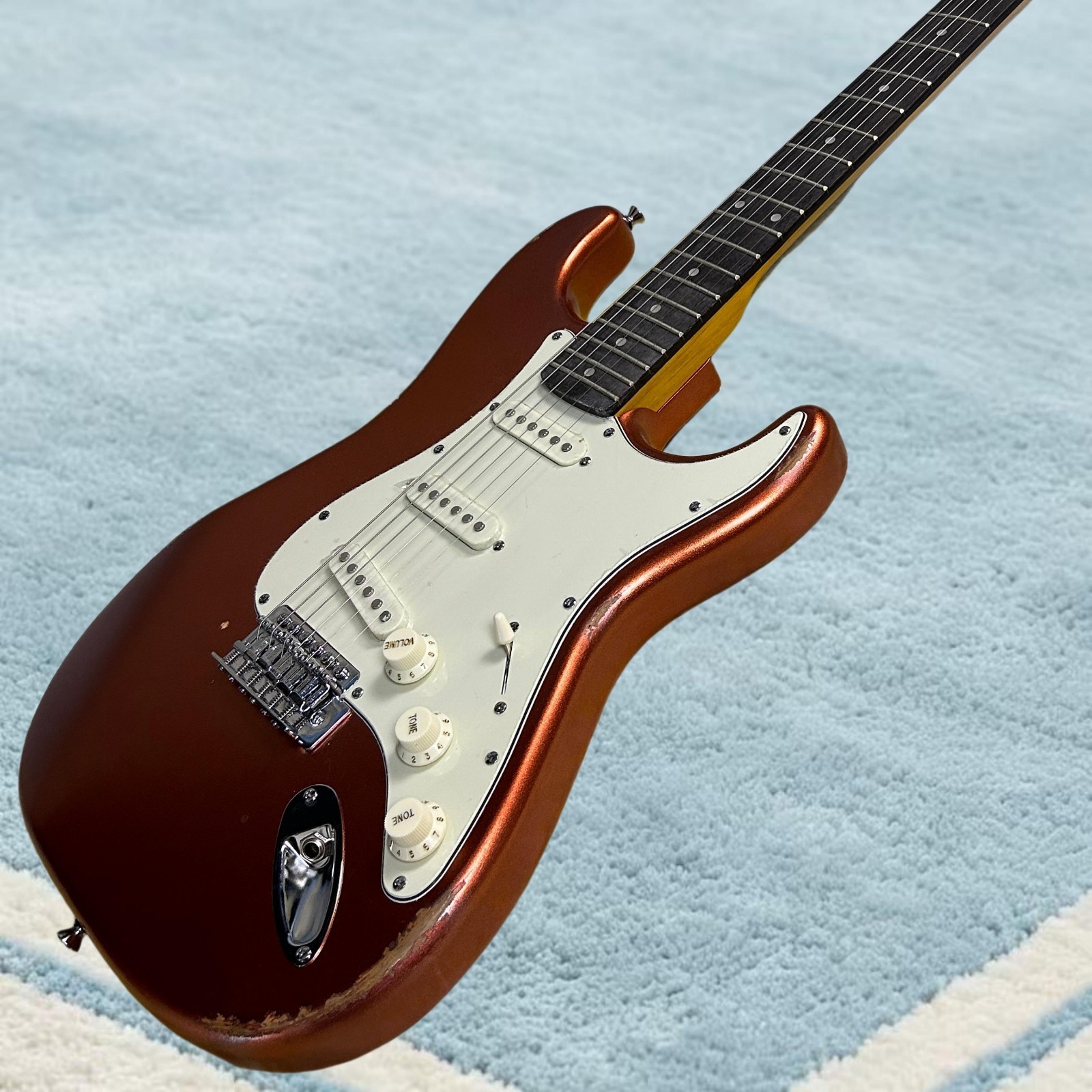 Aged Tele Electric Guitar Alder Body Metallic Orange Color Rosewood Fretboard