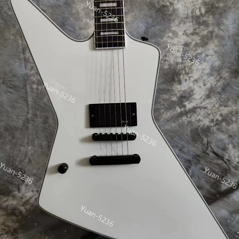 Solid Body White Electric Guitar Multi-ply Binding Stainless Frets H Pickups