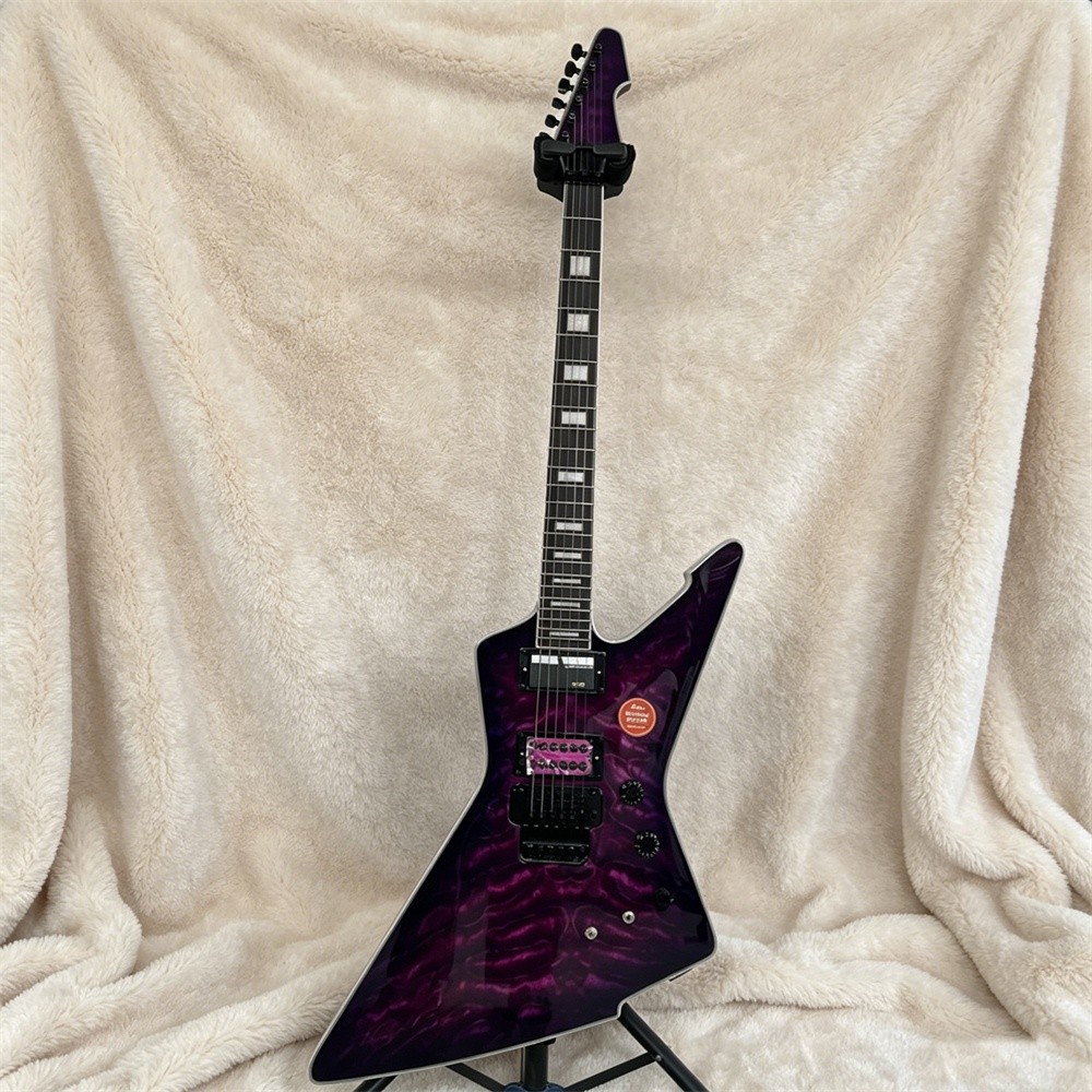 Custom Electric Guitar E-1 Trans Purple Burst Solid Mahogany Body H-H Pickup