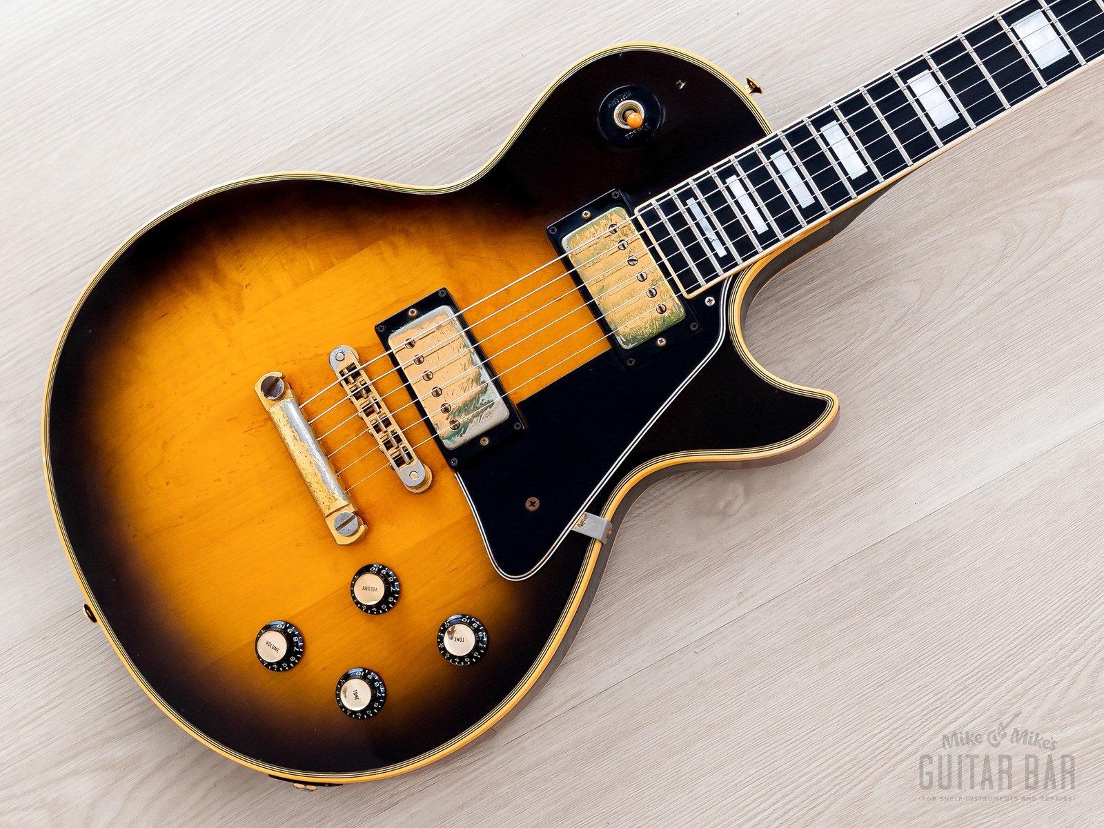 1976 Gibson Les Paul Custom Vintage Guitar Tobacco Sunburst w/ T Tops, Case