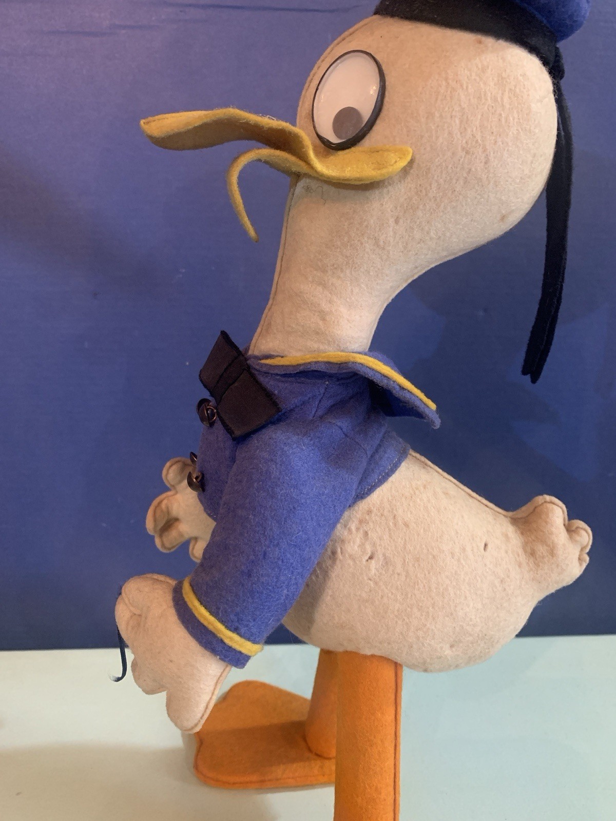 VINTAGE TOY DOLL FELT DONALD DUCK WALT DISNEY LENCI TURIN 1950s no lars