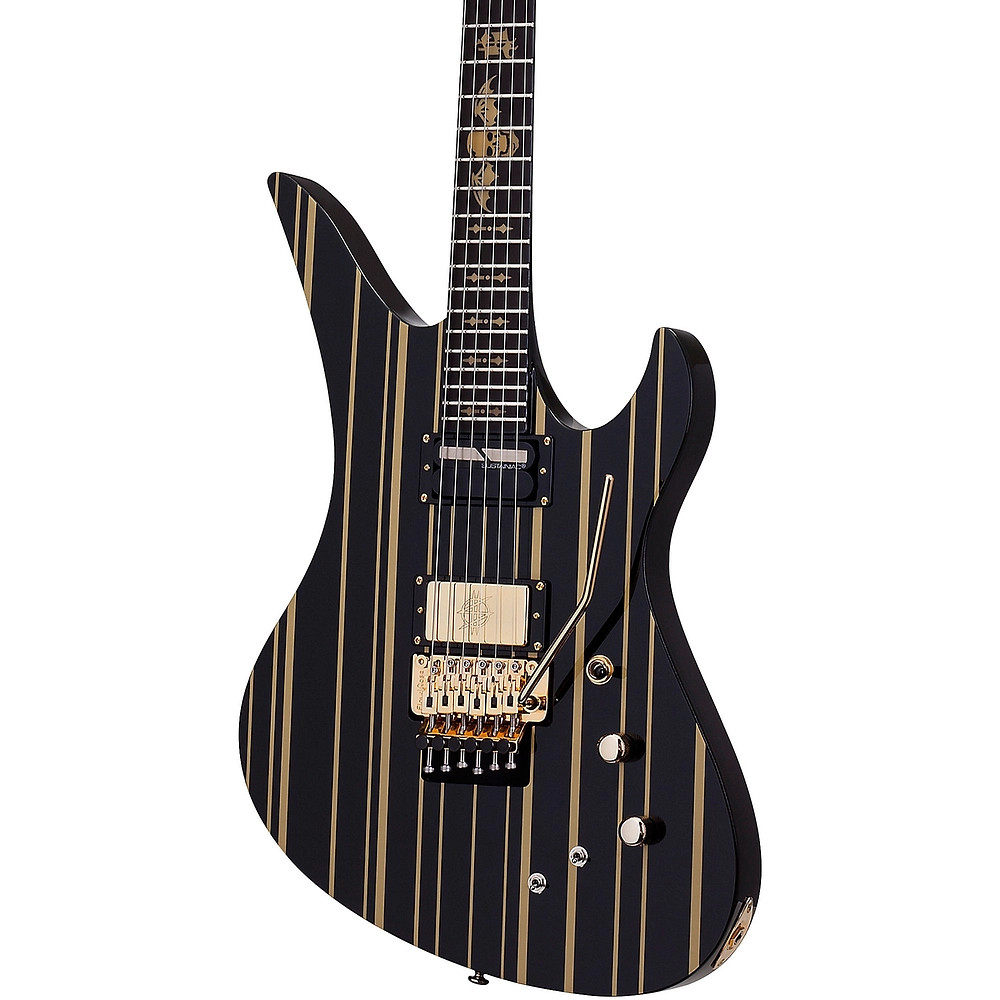 Schecter Synyster Gates CustomS Electric Guitar Gloss Black with Gold Pinstripe