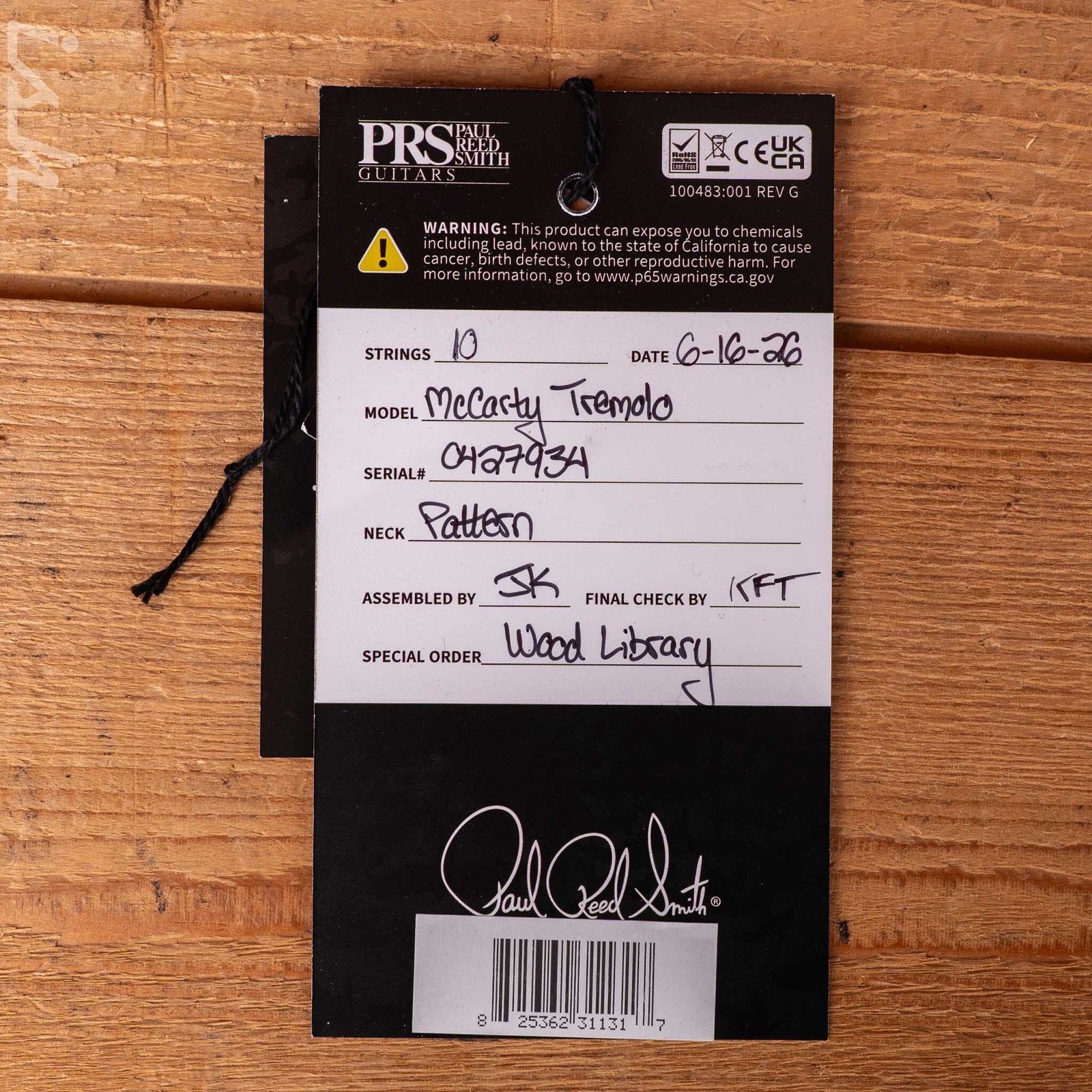 PRS Wood Library McCarty Tremolo 10-Top ‘408 Switching’ Arctic Blue