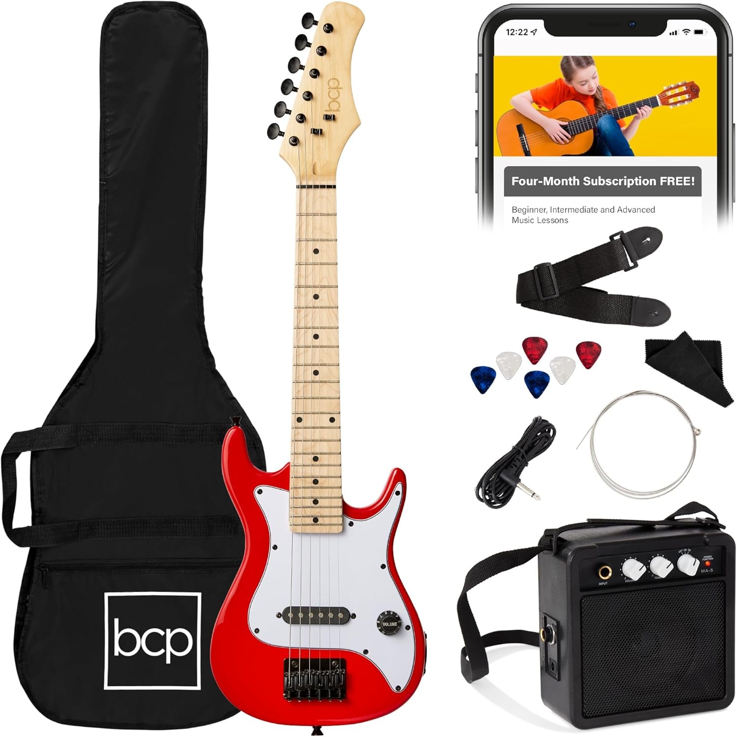 30in Kids Electric Guitar Beginner Starter Kit W/ 5W Amplifier Strap Gig Bag