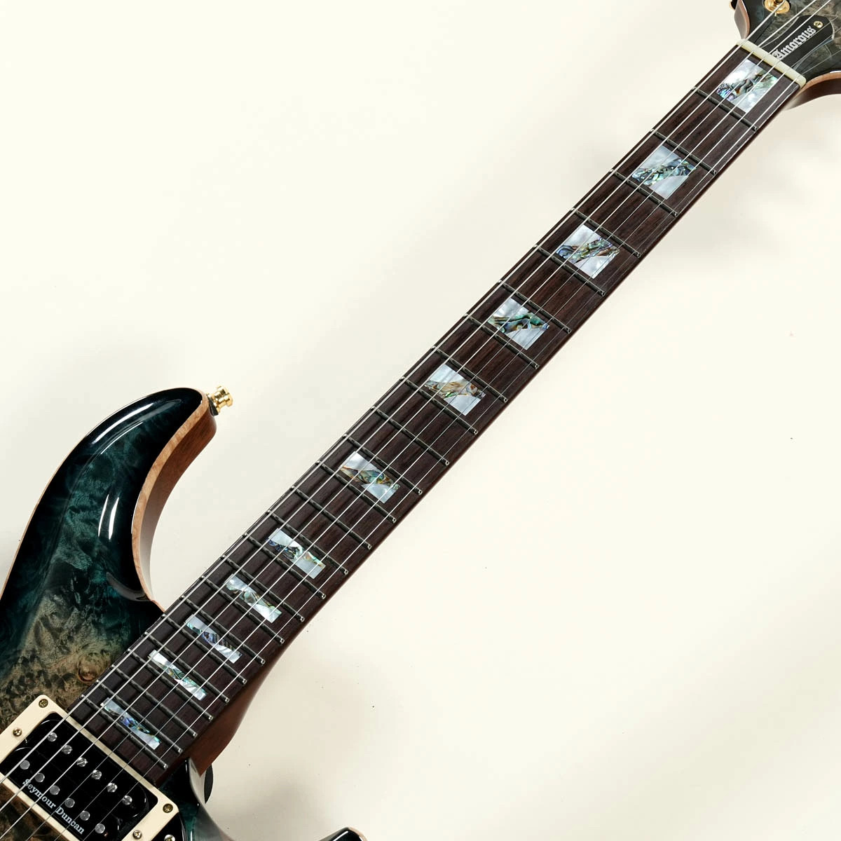 Esp / Mystique-Ctm Burled Maple Reptile Blue Burst