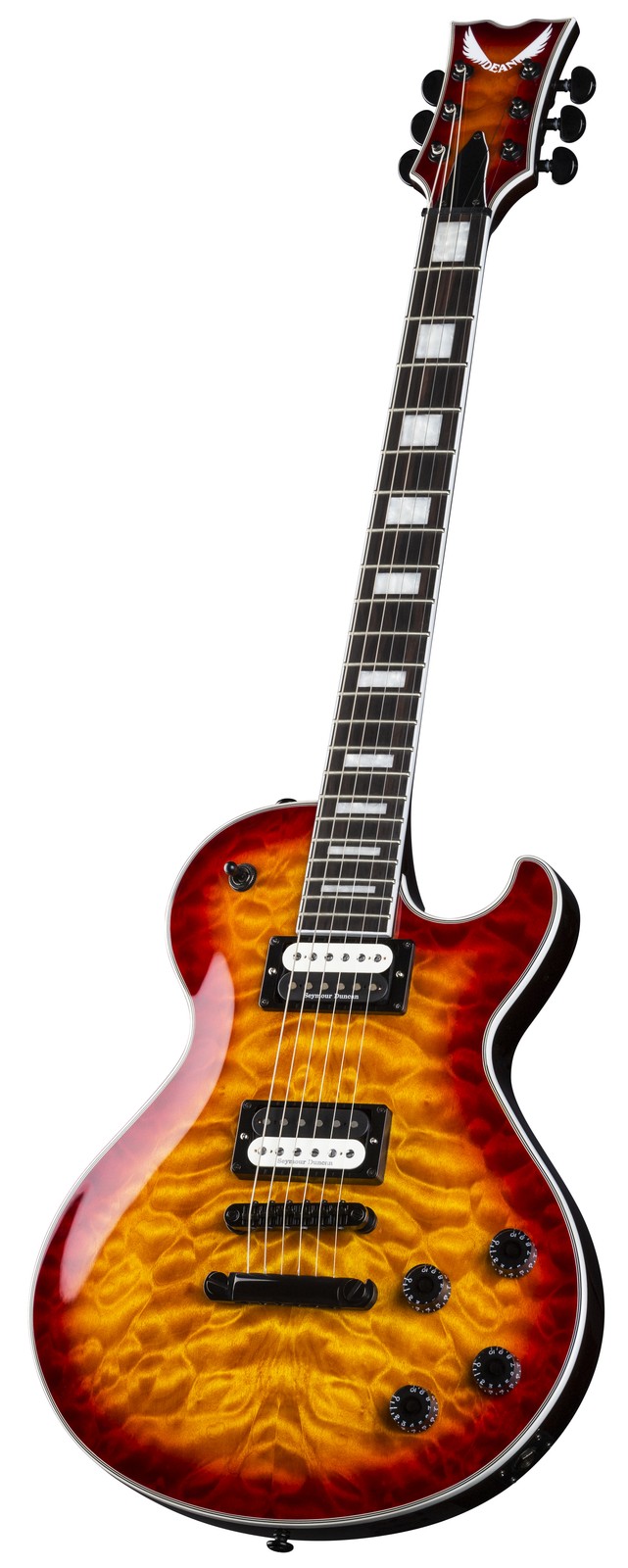 Dean Thoroughbred Select Quilt Top Electric Guitar, Trans Cherry Sunburst, TB SE