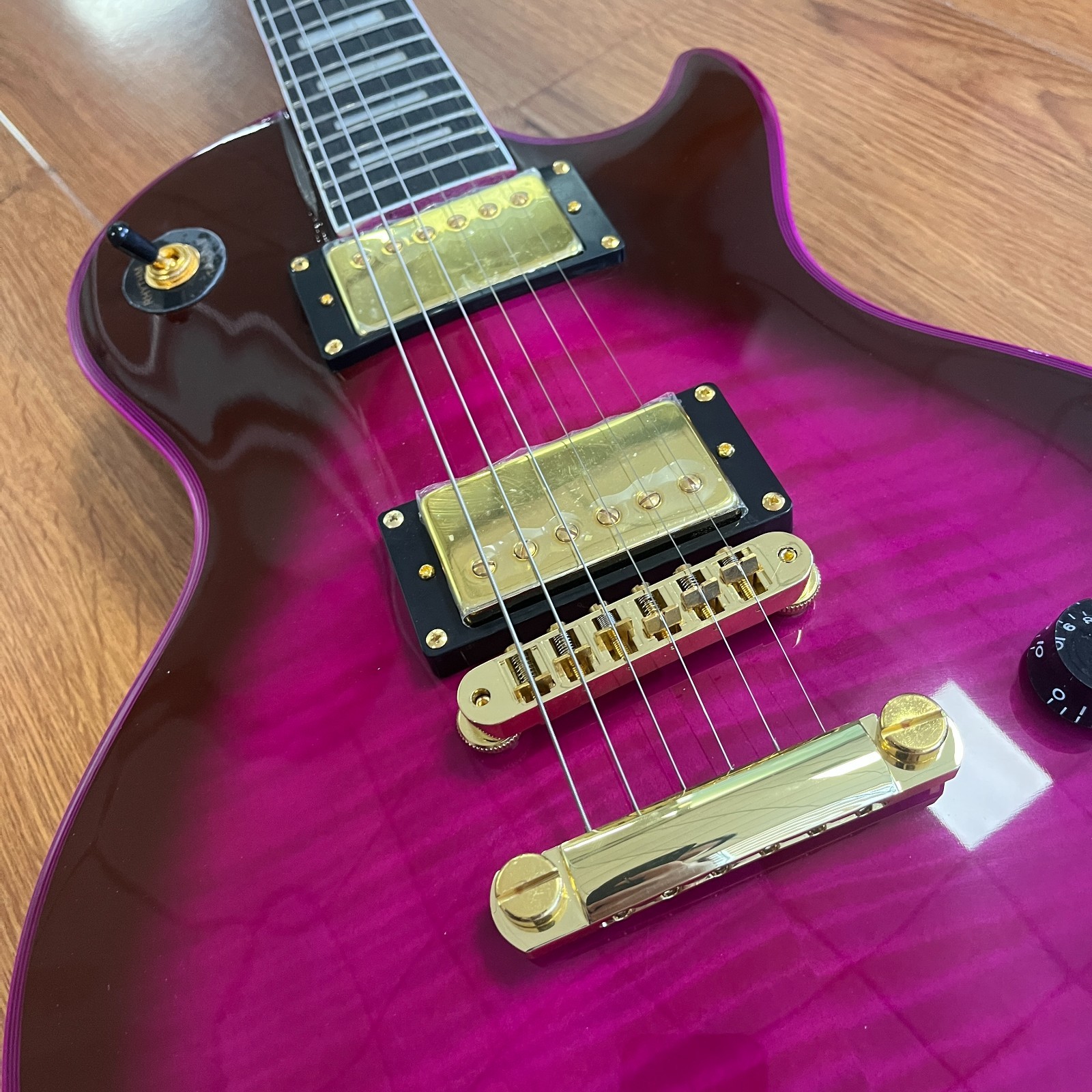 Purple Burst LP Style Electric Guitar Rosewood Fingerboard Gold Hardware