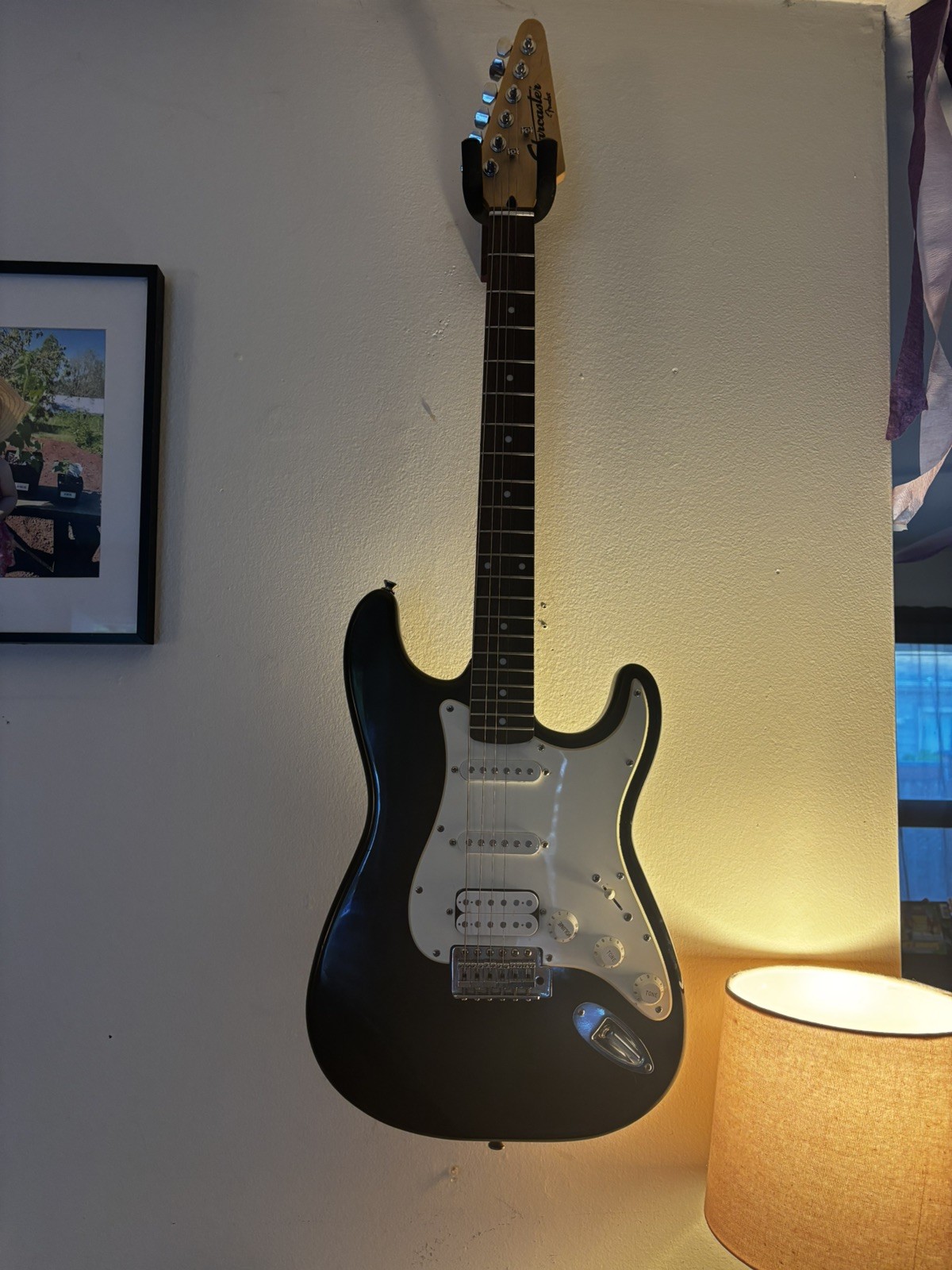Fender Starcaster Black Electric Guitar S/N IC0407068935 Indonesia WORKS EUC