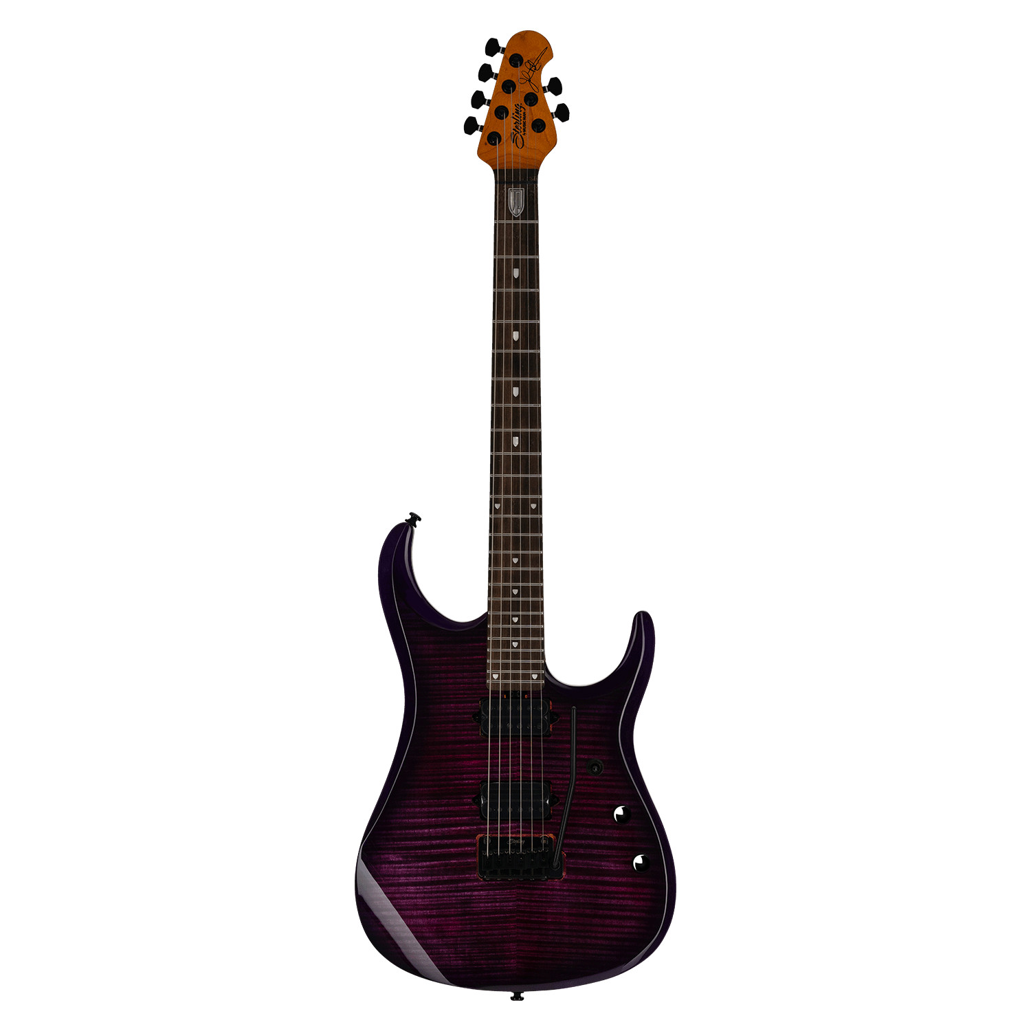 Sterling by Music Man JP150 DiMarzio Flame Maple Electric Guitar – Purple Nebula
