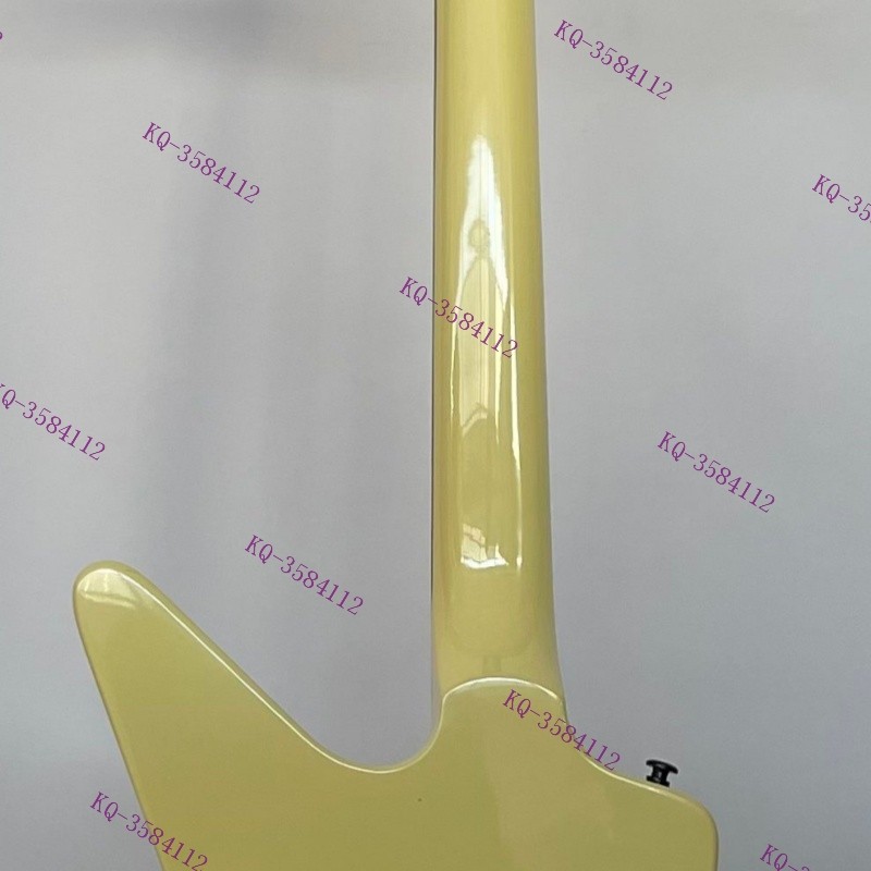 Solid Body Electric Guitar Stainless Rounded Fret Edge Black Parts Cream Stock