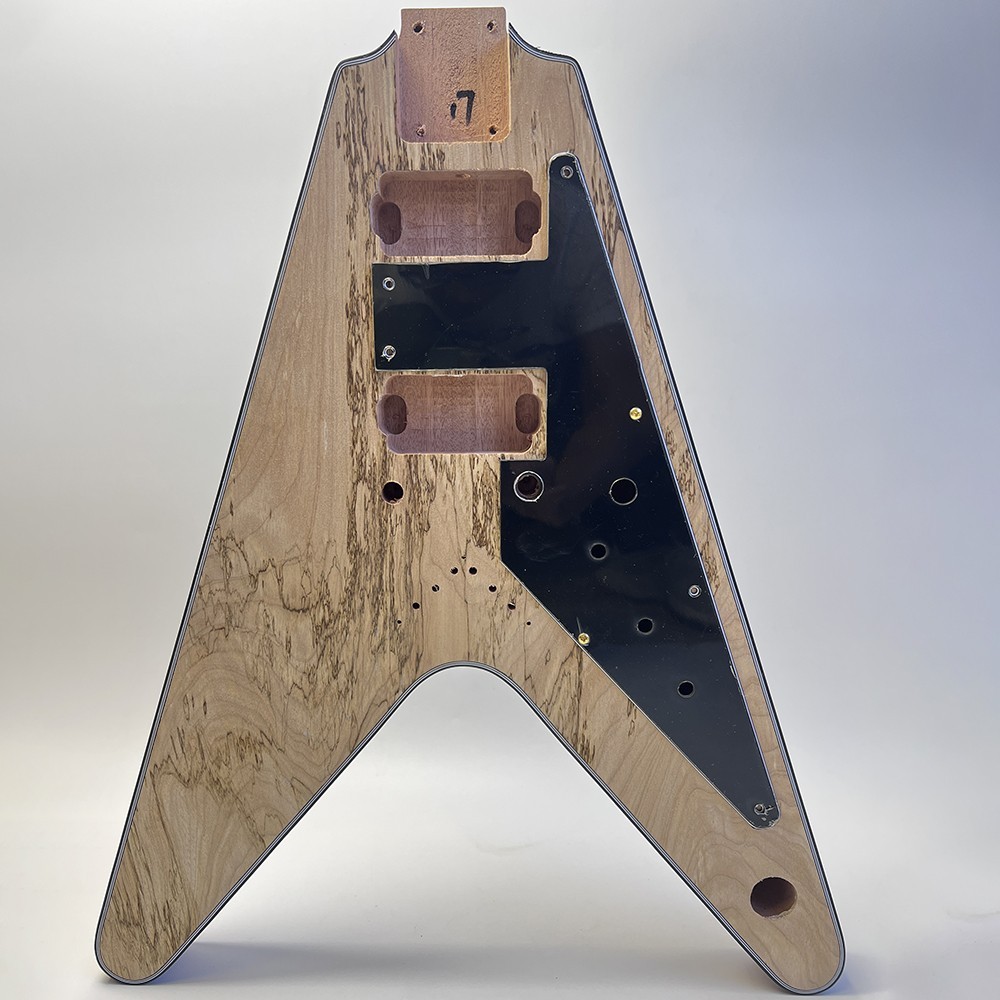 DIY Electric Guitar Kits Unfinished Spalted Maple Top FREE SHIP Bone Nuts