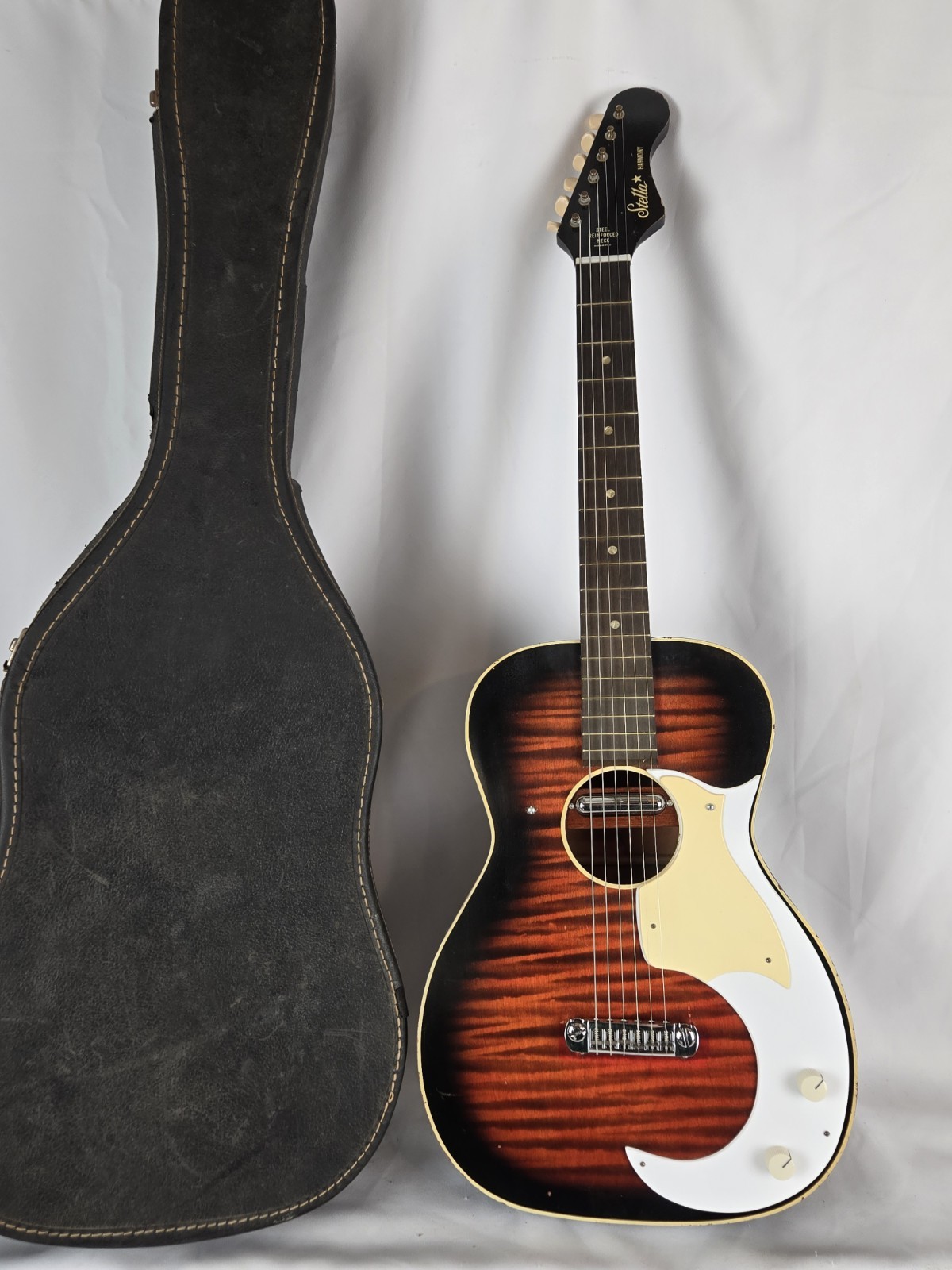 Vintage Stella Harmony 933 Danelectro Custom Hybrid Electric Parlor Guitar
