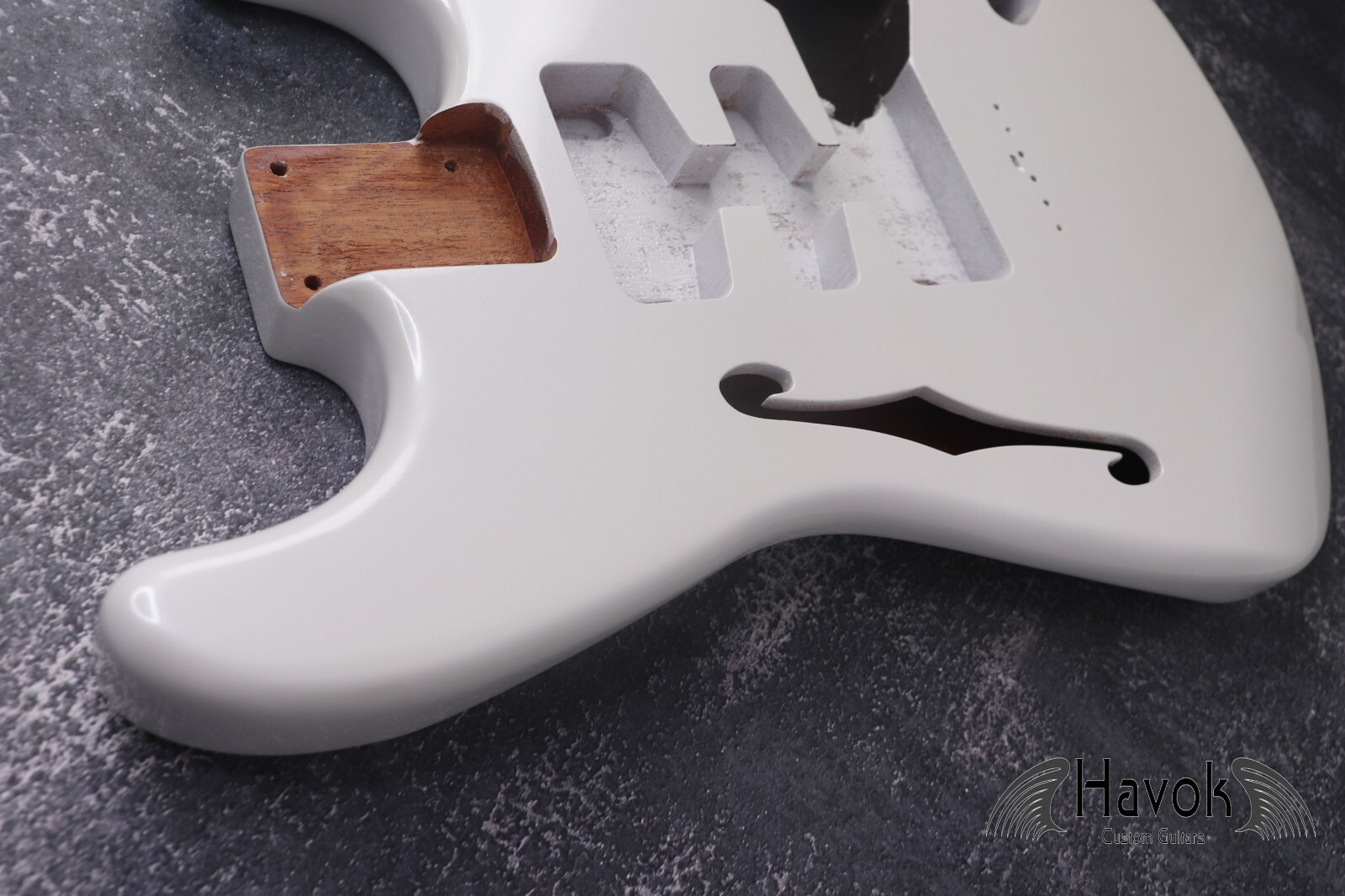 Hard Tail F-hole Metallic White Mahogany body, Custom S-Style Body, Vintage ST G
