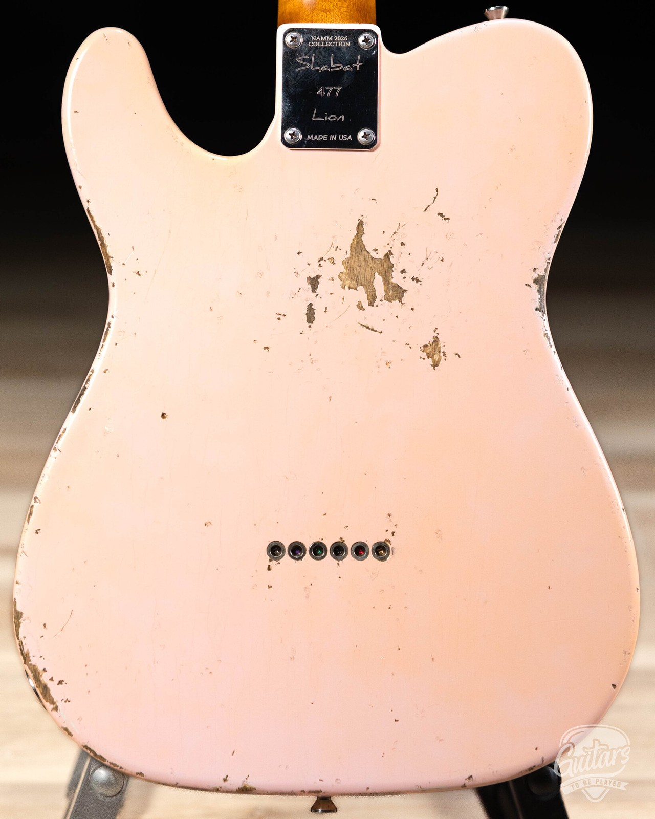Shabat Lion Swamp Ash T-Style w/ Flame Maple Neck & Lollar Special T’s – Pink