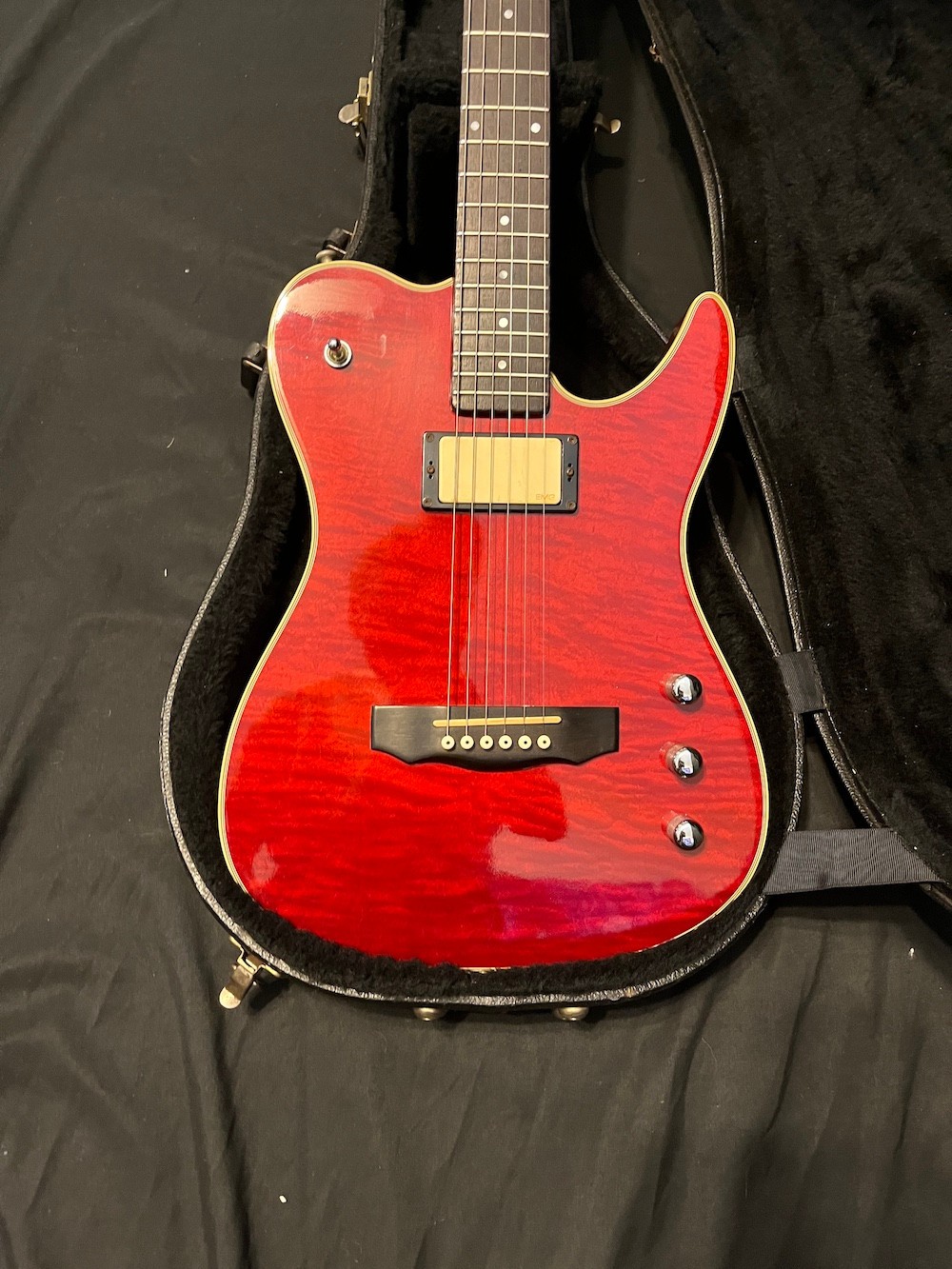 1994 Guild Crossroads CR01 Acoustic/Electric Guitar Red Flame Top #1 of 97 Made