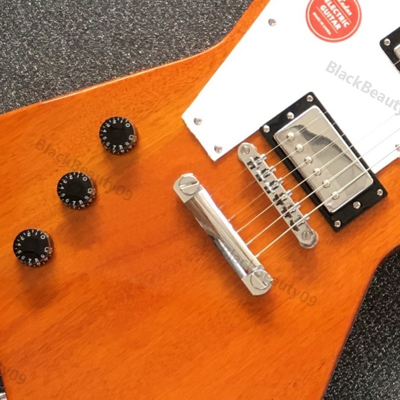 Left Handed Electric Guitar Natural Wood Finish Stainless Rounded Fret Edge Fast