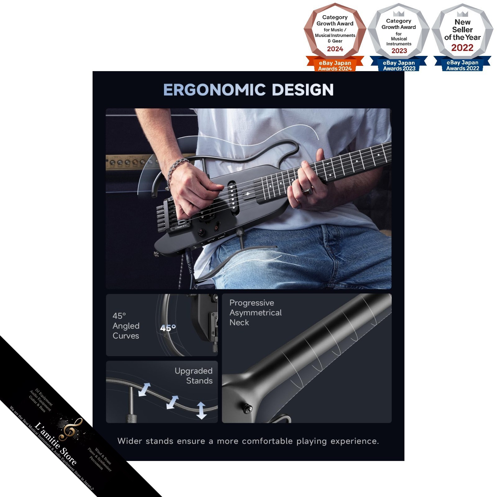 Donner HUSH X Electric Guitar Kit – Featherlight Travel Guitar with Easy