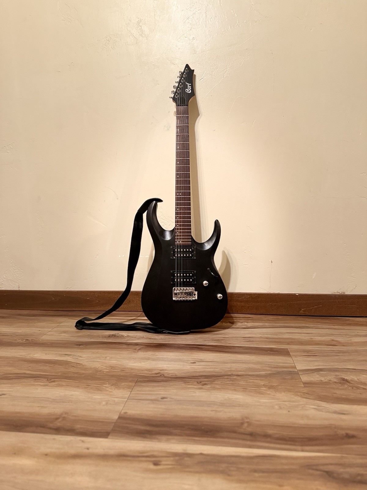 Cort X100OPBK X Series Double Cutaway Electric Guitar – Open Pore Black