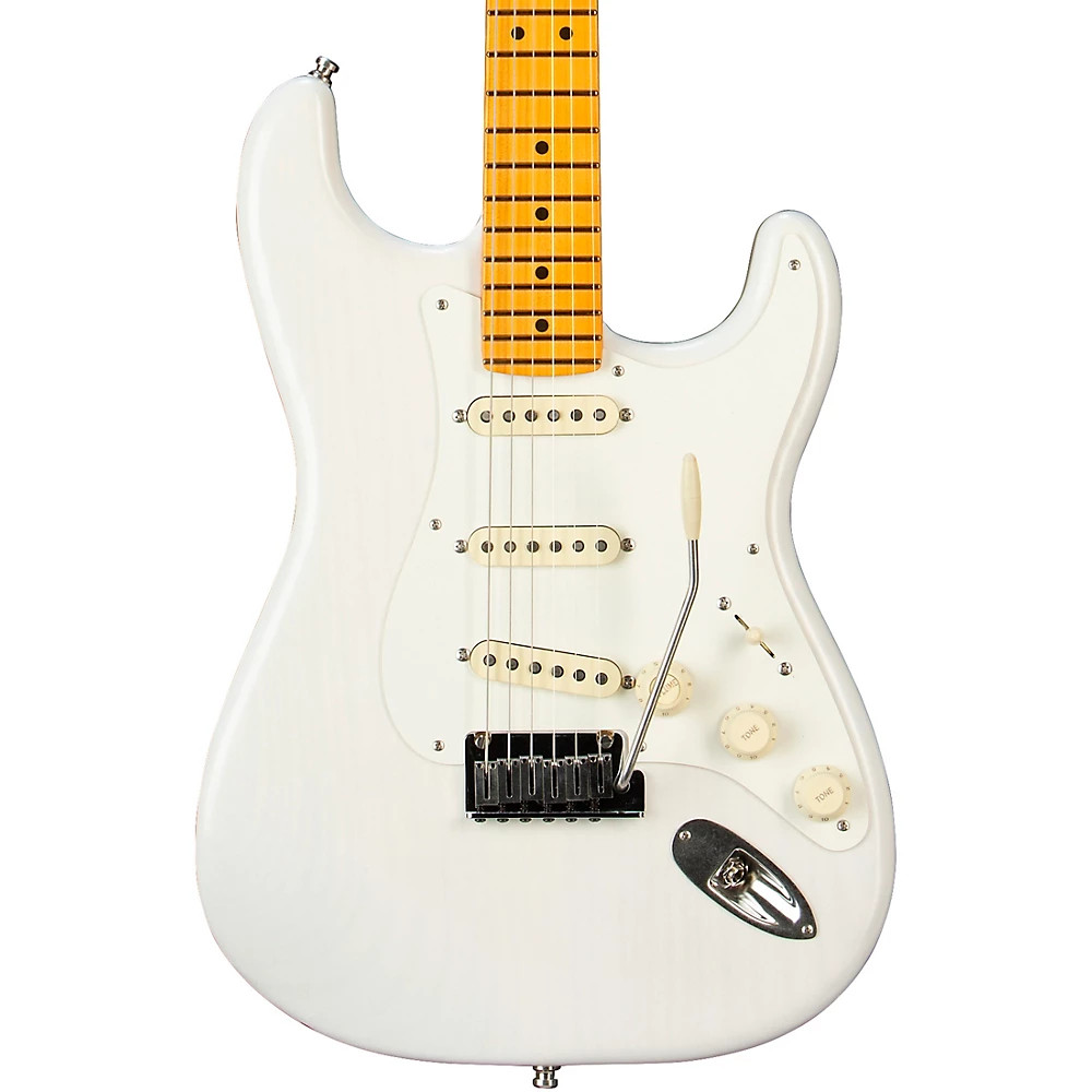 Fender American Ultra Luxe Vintage ’50s Stratocaster Maple FB Guitar White Blnd