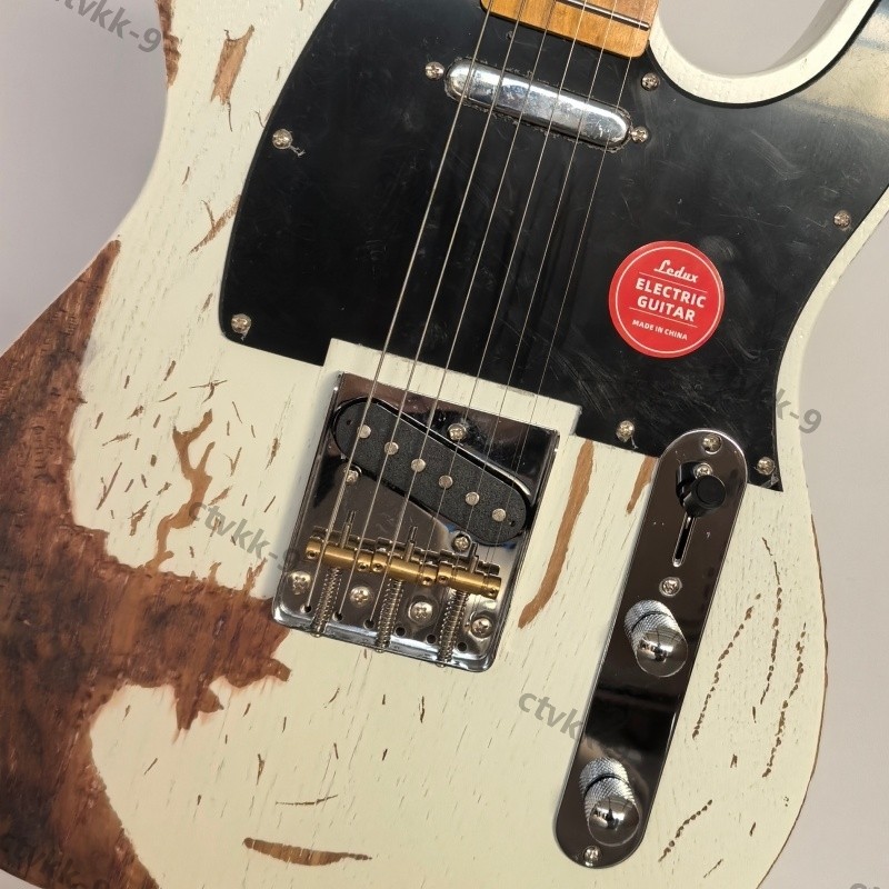 Heavy Aged Solid Body Electric Guitar Bone Nut Alder Body Stainless Rounded Fret