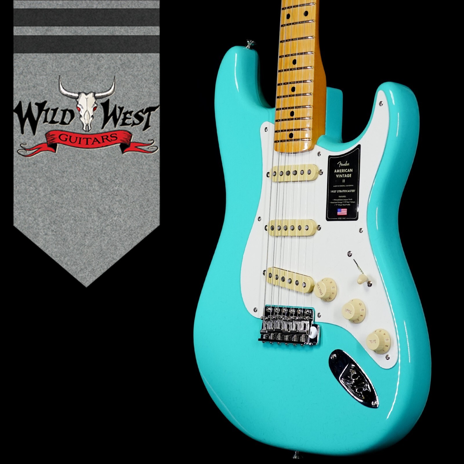 Fender American Vintage II 1957 Stratocaster Maple Neck Sea Foam Green 7.65 LBS