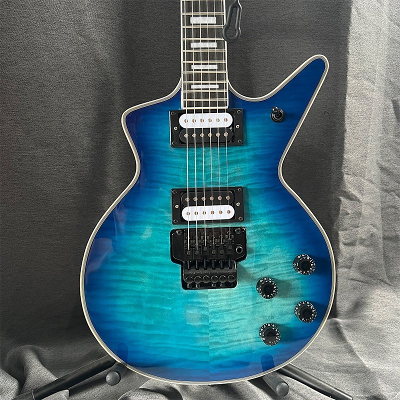 No-brand, no-logo 22-fret electric guitar, flame pattern, free shipping