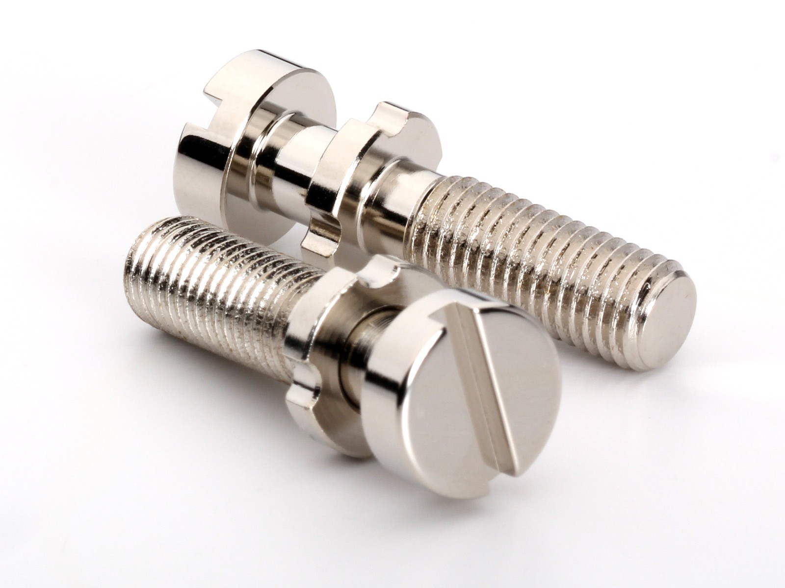 Music City Bridge Locking Tailpiece Studs, 5/16-24, Polished Nickel