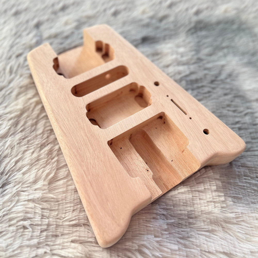 DIY Headless Mini Electric Guitar Mohagany Body Black Pickguard
