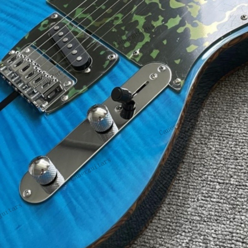 Solid Electric Guitar Maple Fretboard&Neck Chrome Hardware Blue Free Shipping