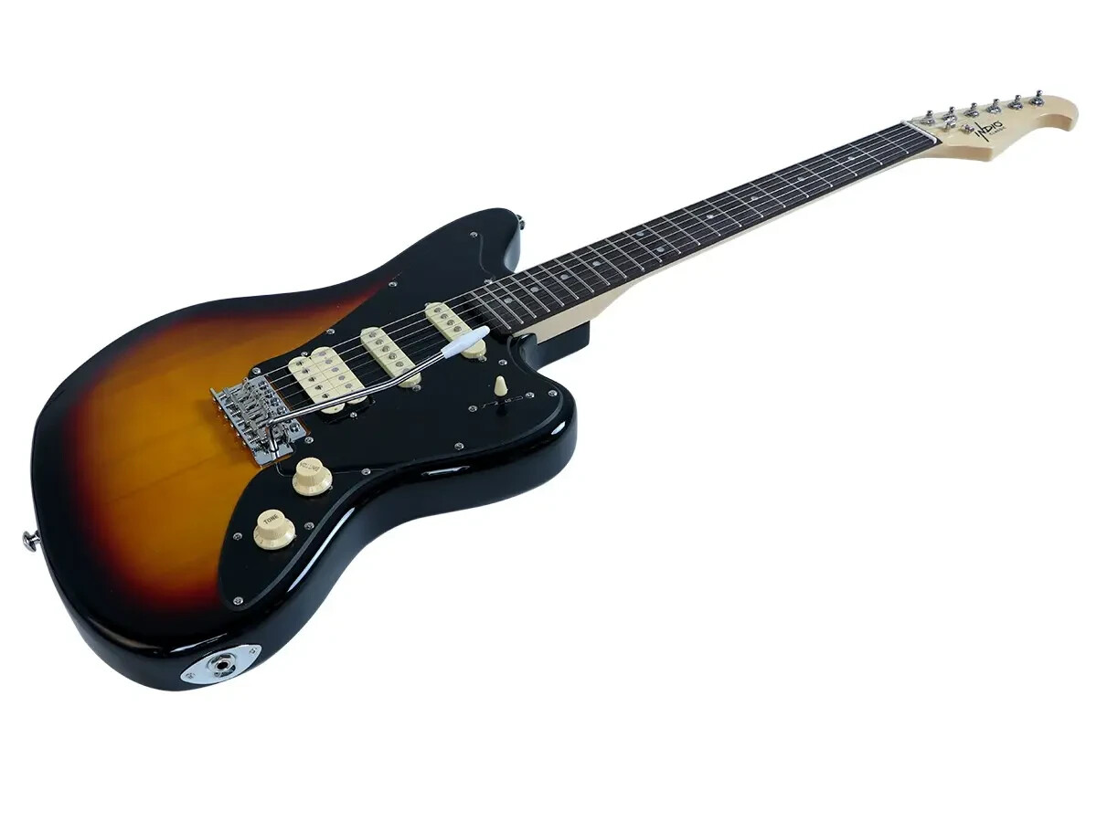 INDIO OFFSET STRAT-BUNDLE-THINK JAGUAR/JAzzMASTER- LUTHIER SET UP SUNBURST