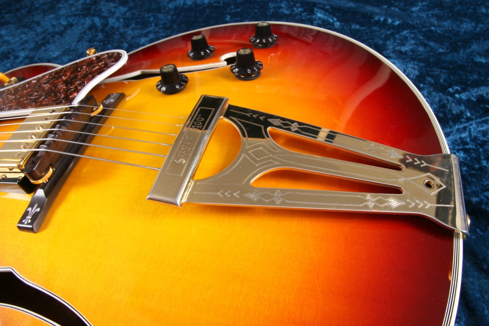 Gibson Super 400 custom one of a kind solid quilt back Bourbon burst