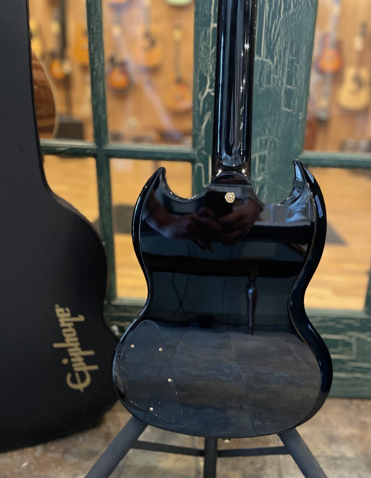 Epiphone Inspired By Gibson SG Custom HH Electric Guitar Ebony Epi SG Hard Case