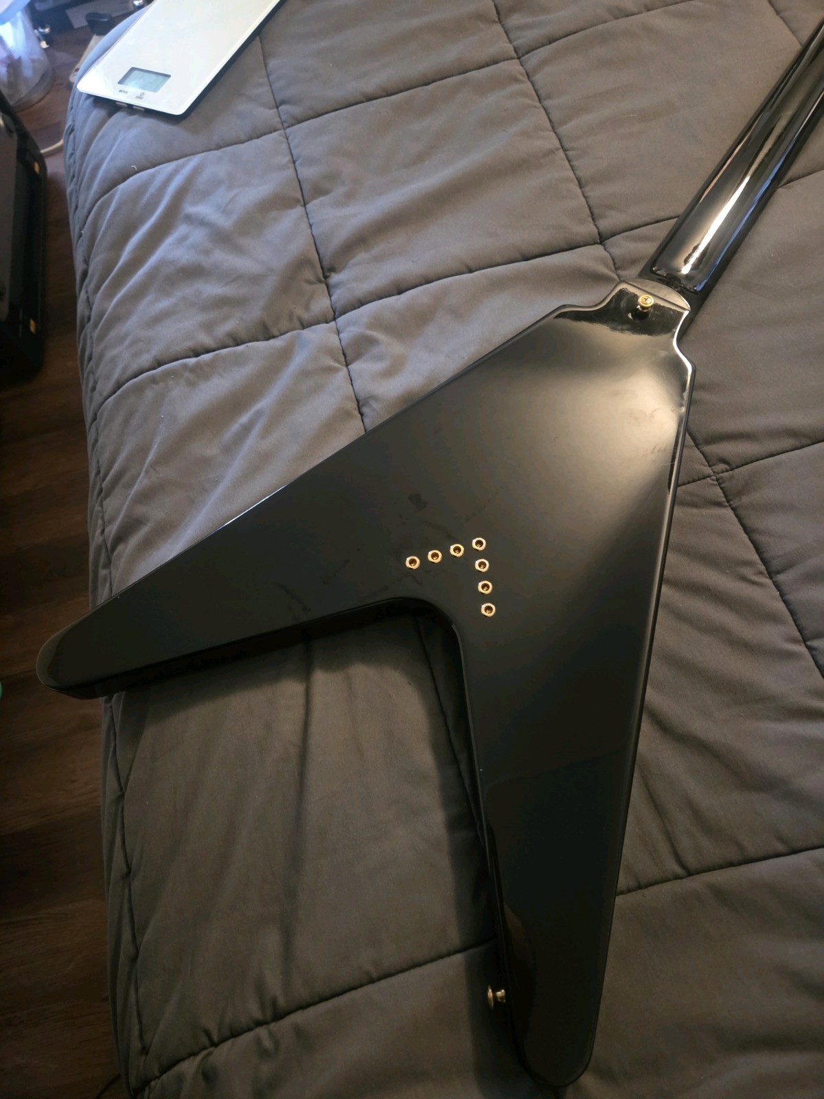 Gibson Flying V 7 String 2012 Ebony Rare Limited Run EMG 81-7 And EMG 707