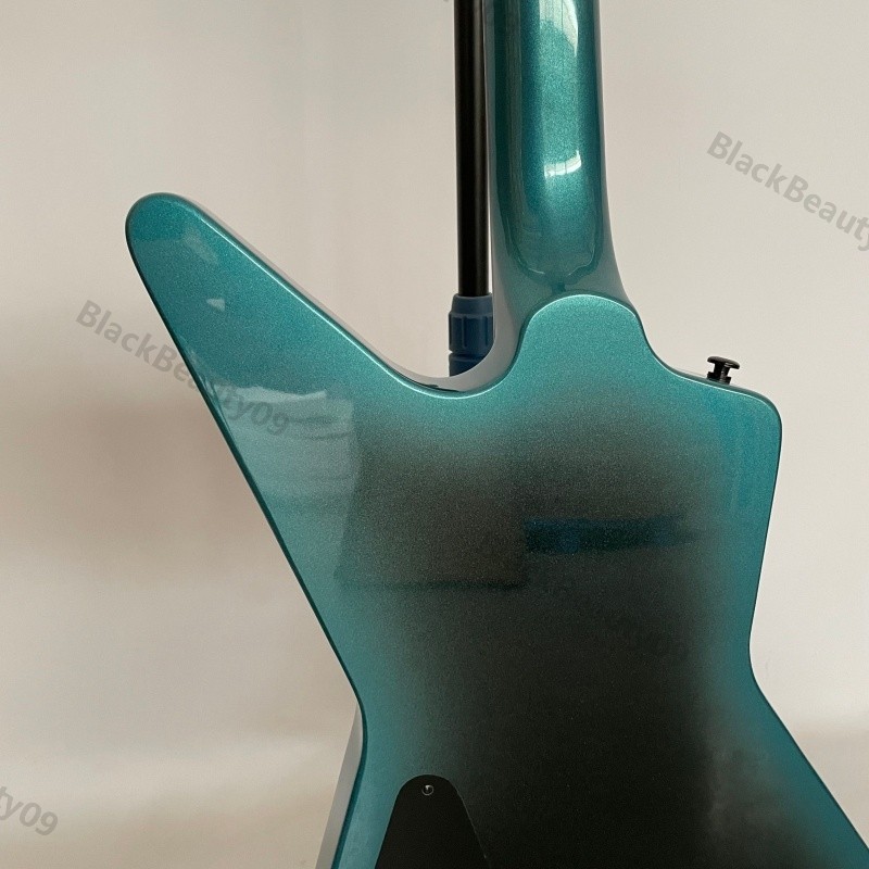 Electric Guitar Teal Burst Sparkle Stainless Rounded Fret Edge HH Pickup Fast