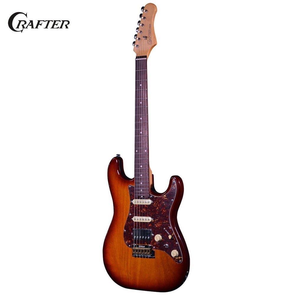 Crafter Crema S-Style Mahogany Electric Guitar Tobacco Sunburst With Gig Bag