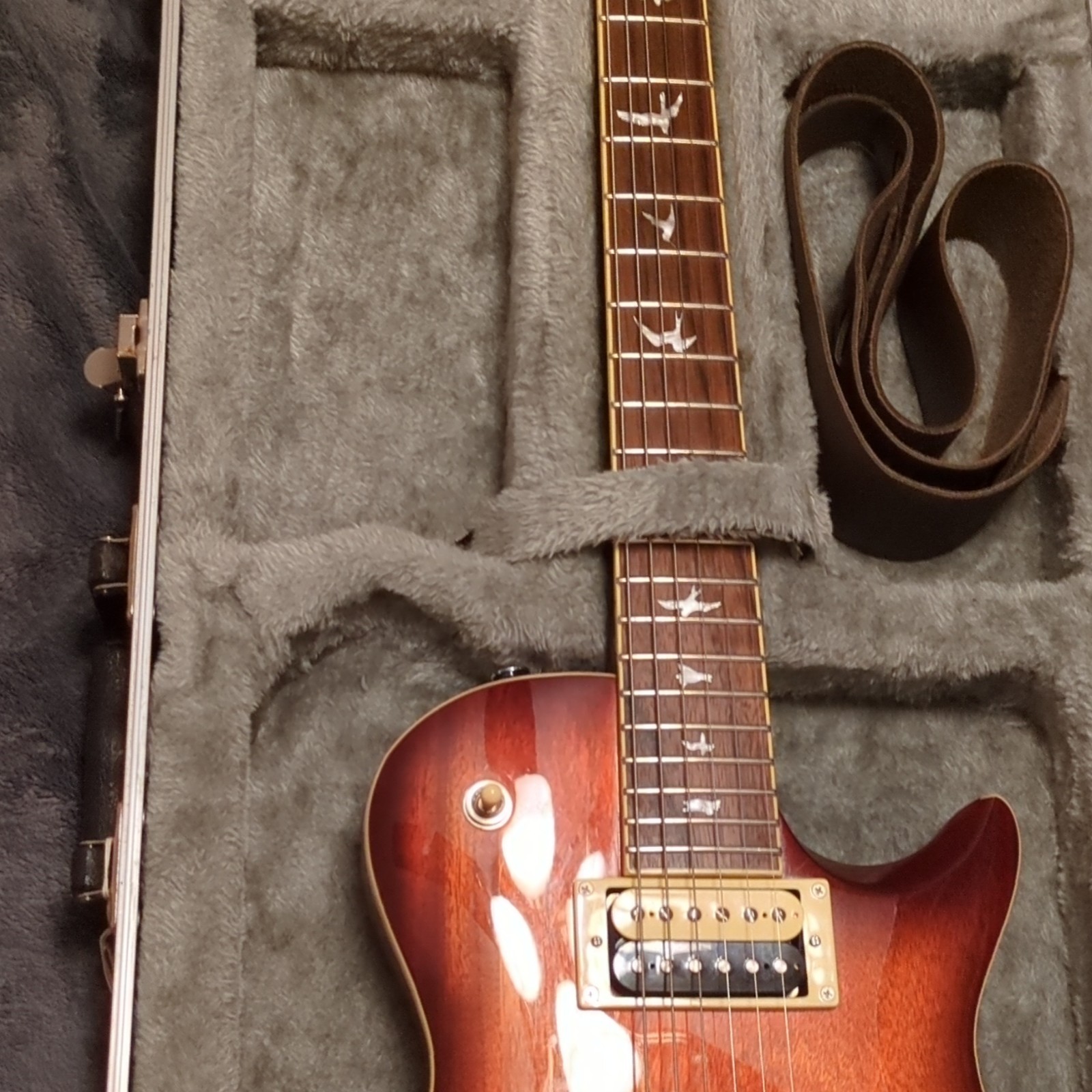 PRS Guitars SE 245 Electric Guitar Red Mahogany Body Rosewood Fretboard Strap