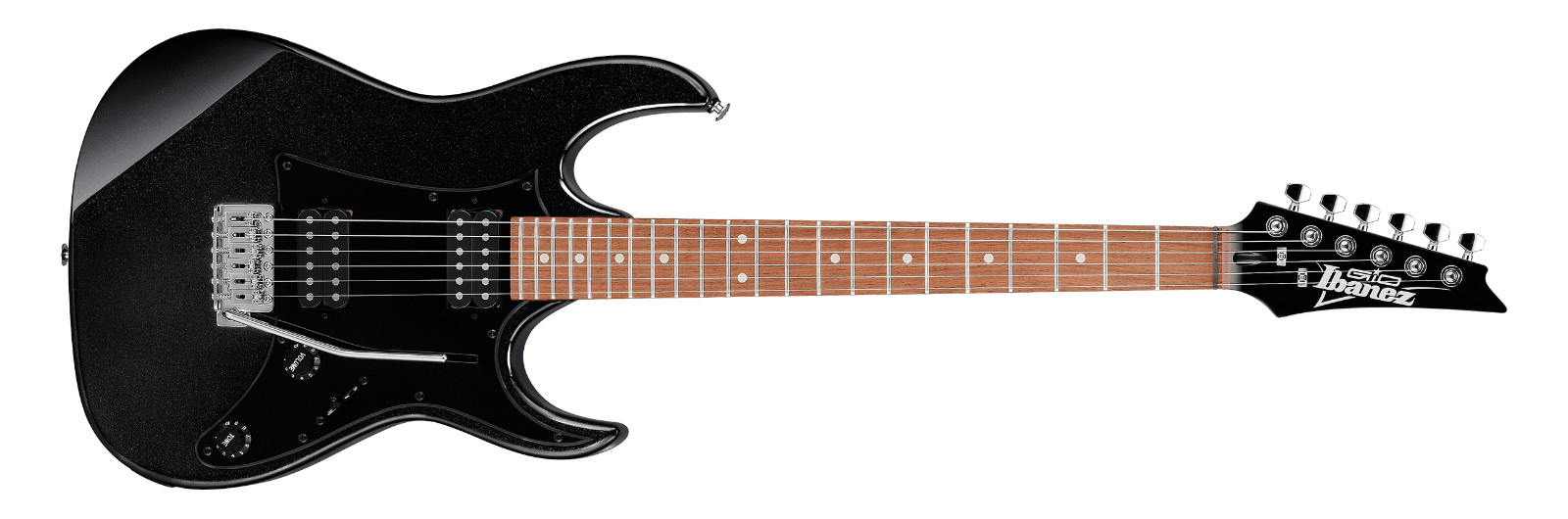 Ibanez GRX 6 String 22 Fret Electric Guitar Maple Neck Poplar Body (Black Night)