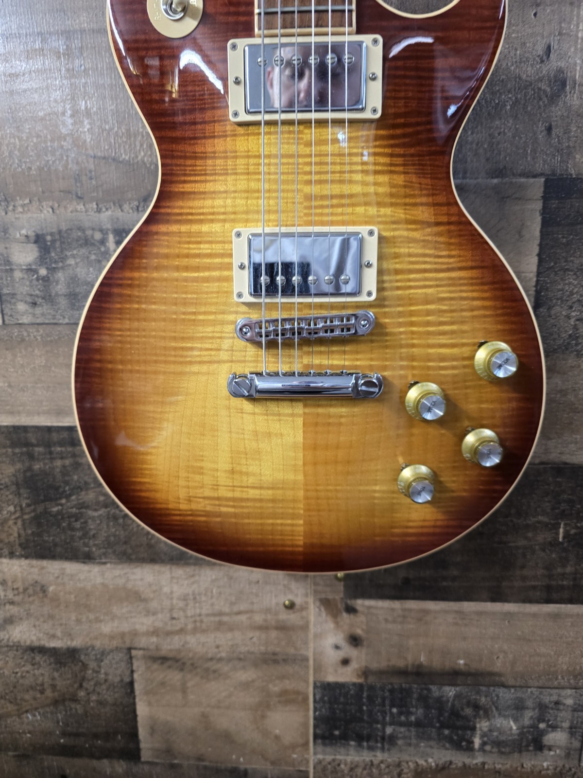 2016 Gibson Les Paul Standard Bourbon Burst Flame Top W/ Ohsc 8.2 Lb