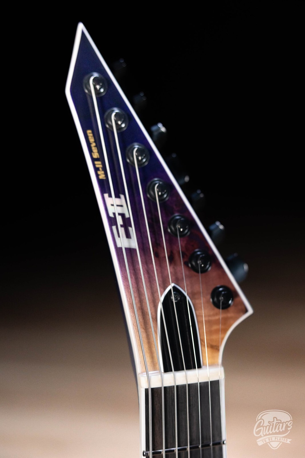 ESP E-II M-II 7 NT Bare Knuckle 7-String Guitar w/ Case – Purple Natural Fade