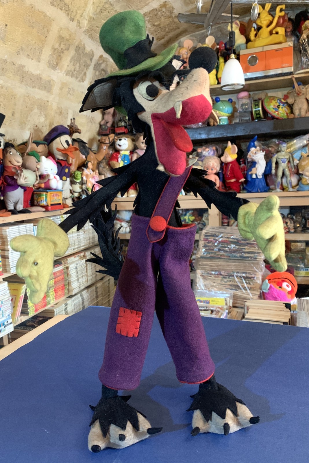 VINTAGE LARGE TOY DOLL BIG BAD WOLF DISNEY PANNOLENCI LENCI FELT LARS CRESBA 50s